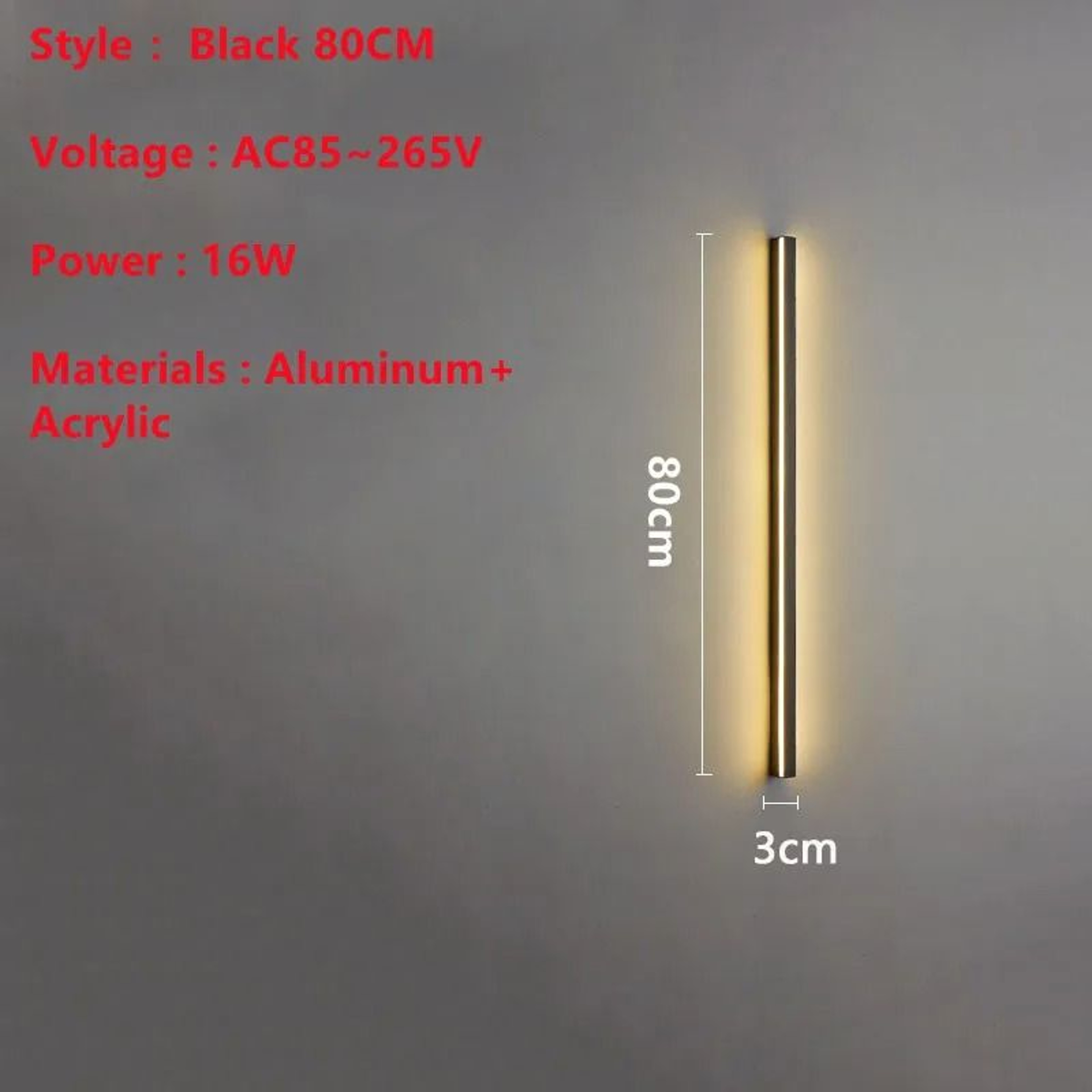 Superlong Minimalist LED Line Wall Sconce Light 8