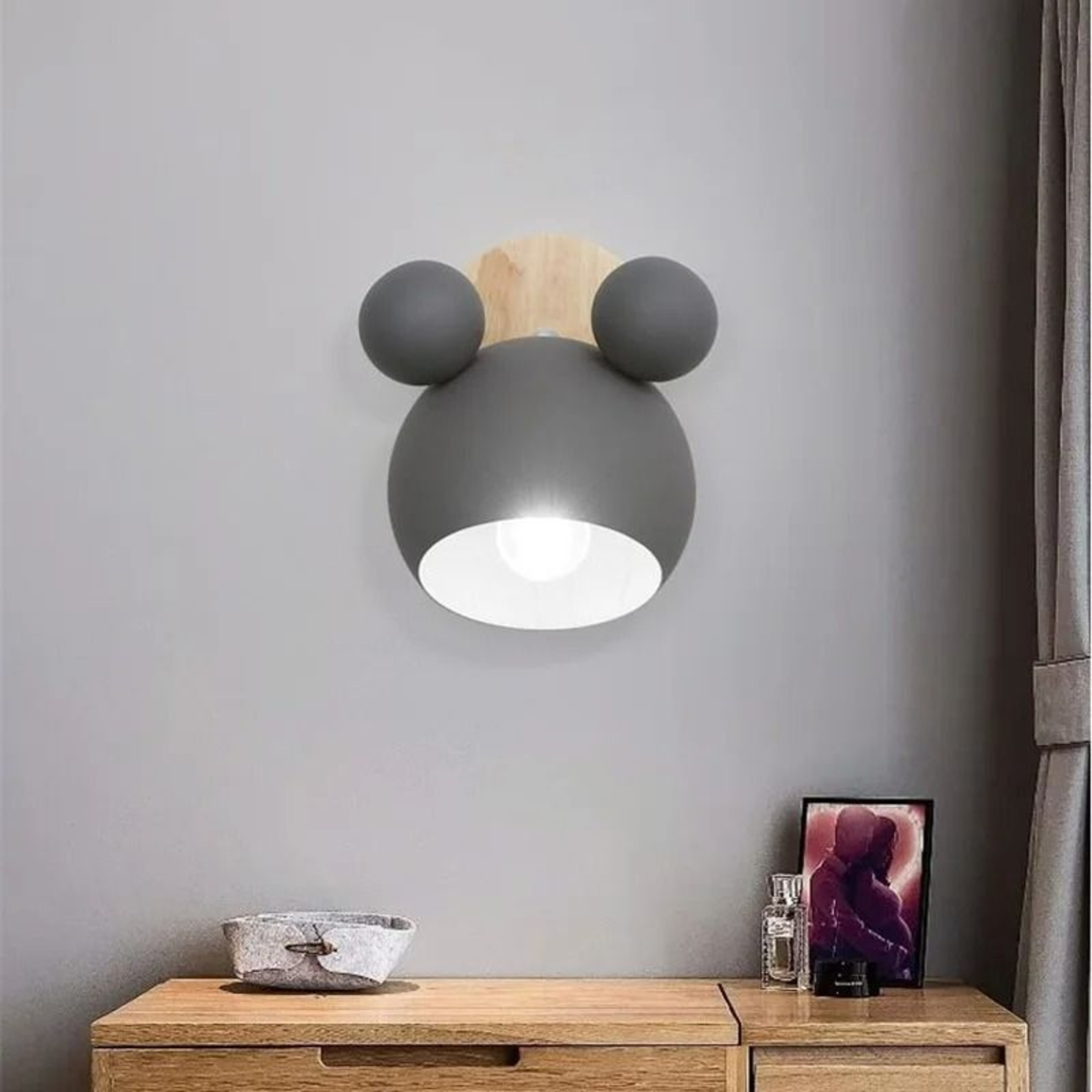 Nordic Mickey Mouse Silhouette Wall Sconce 0