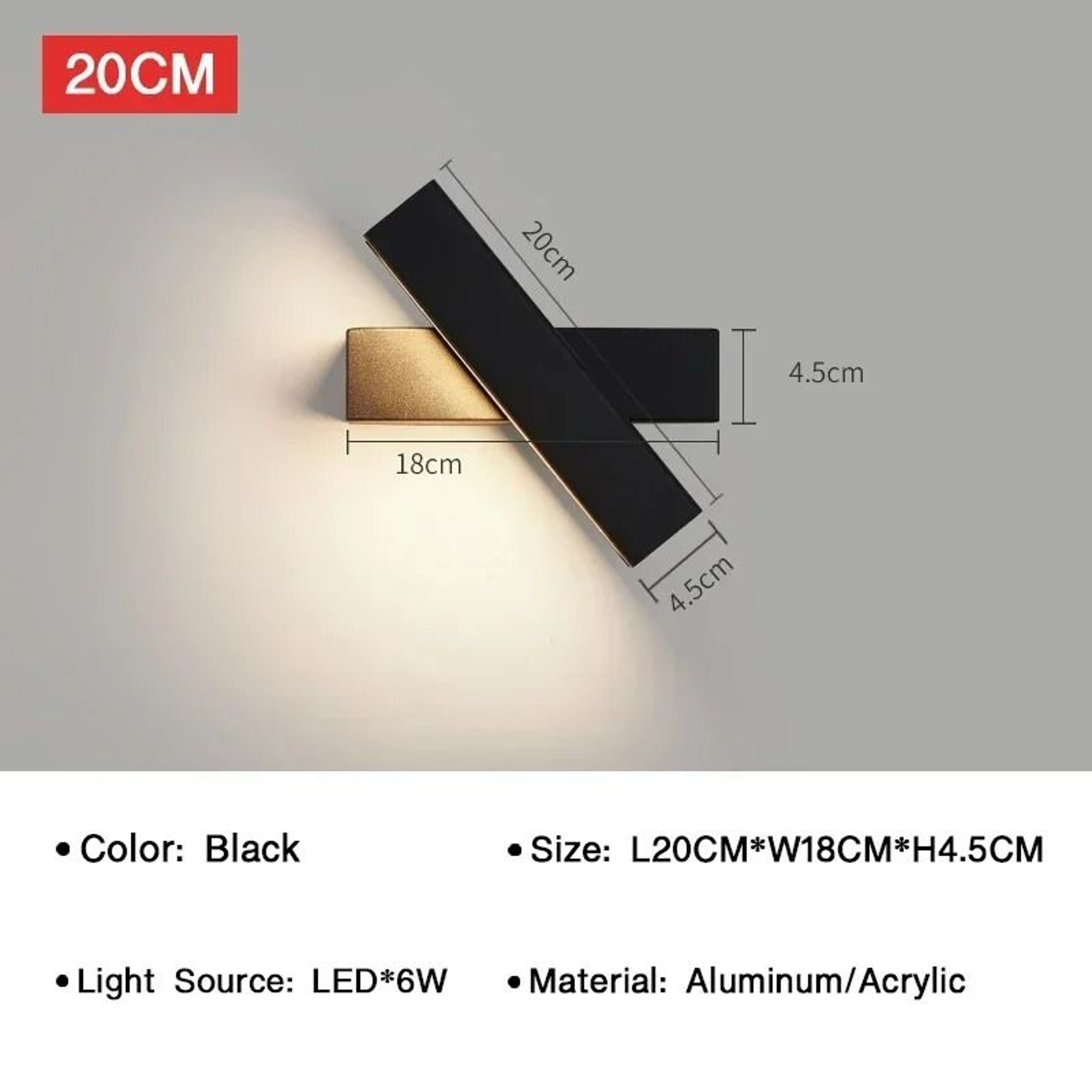 Modern 350 Rotatable LED Wall Sconce 6