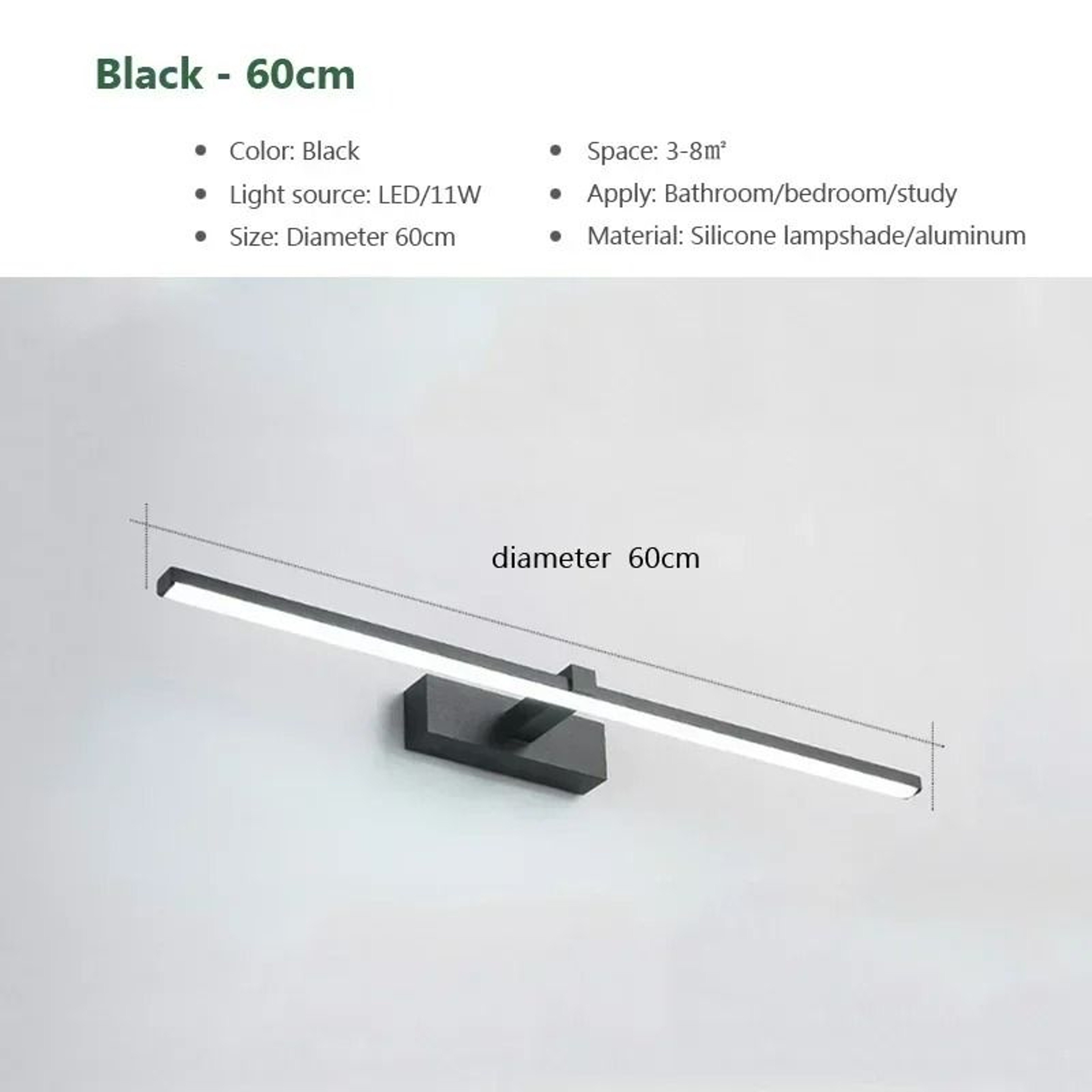 Modern LED Bathroom Mirror Line Wall Sconce 11