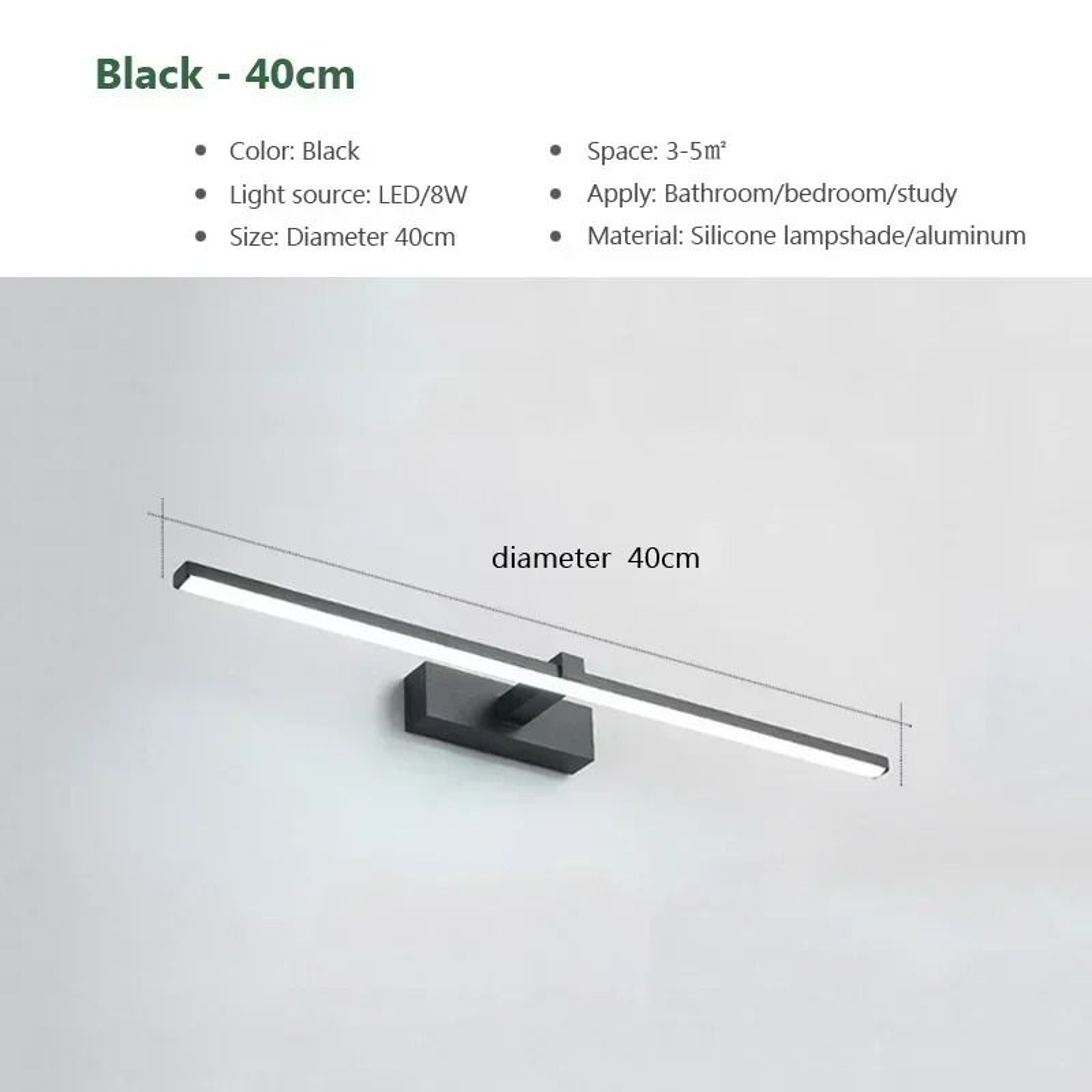 Modern LED Bathroom Line Mirror Light 6