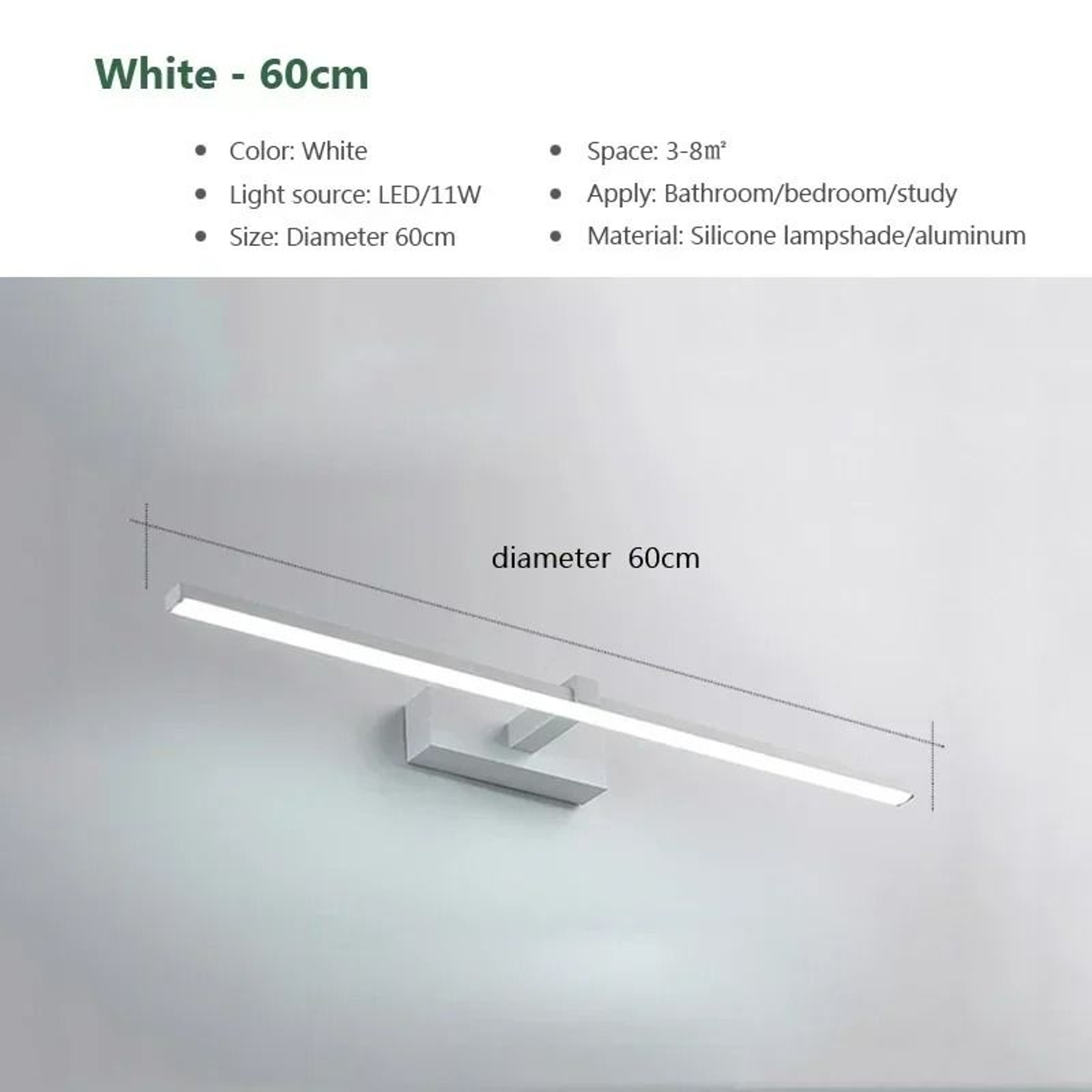 Modern LED Bathroom Line Mirror Light 8