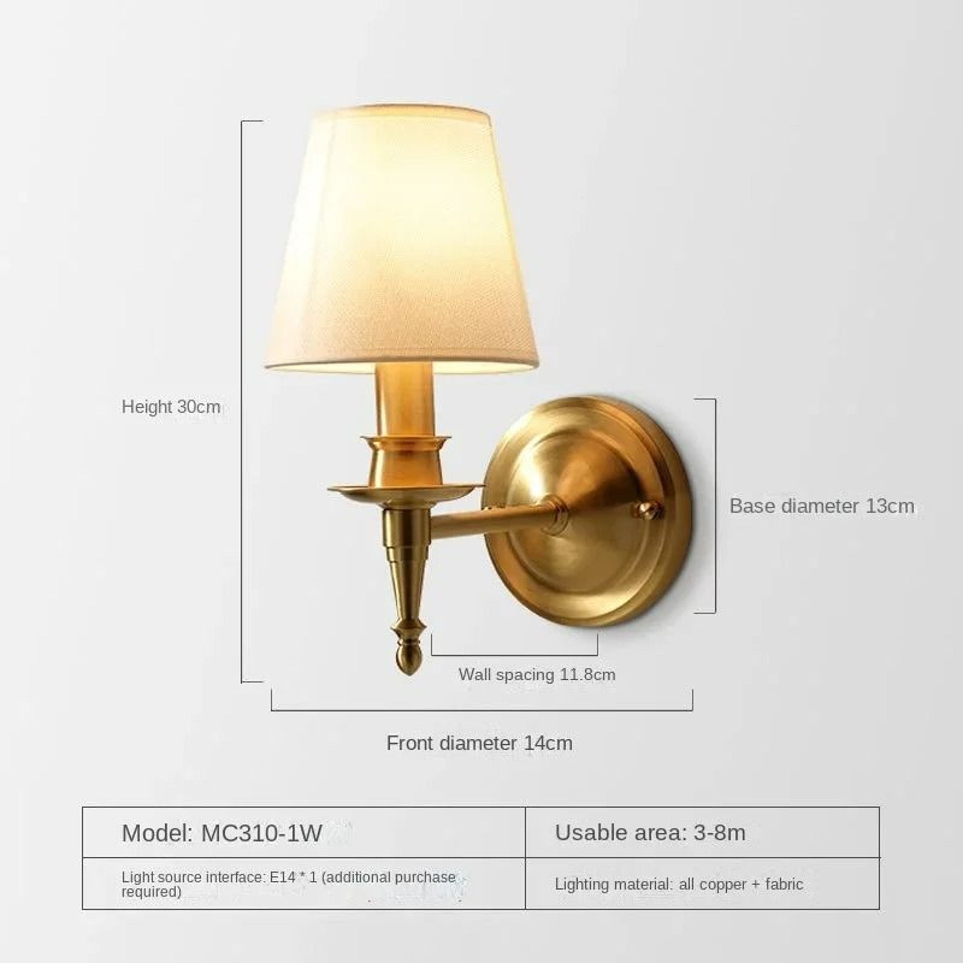 Full Copper American Modern LED Wall Sconce 7