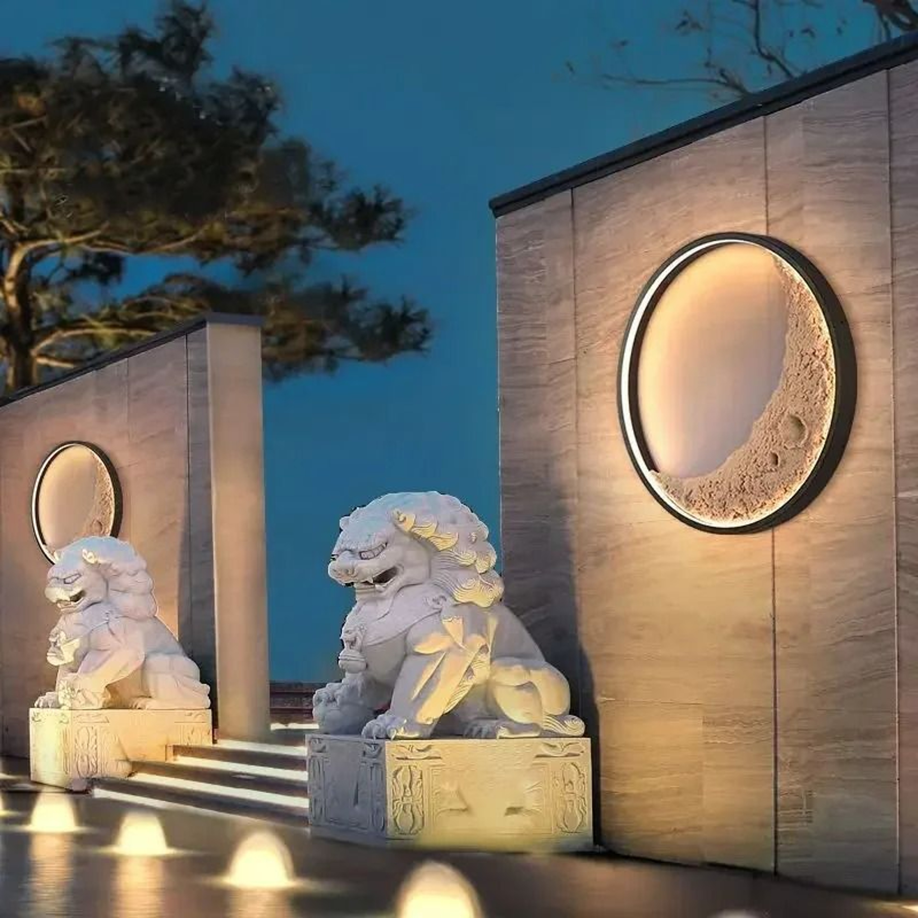 Outdoor IP65 Waterproof LED Moon Decor Wall Sconce 3