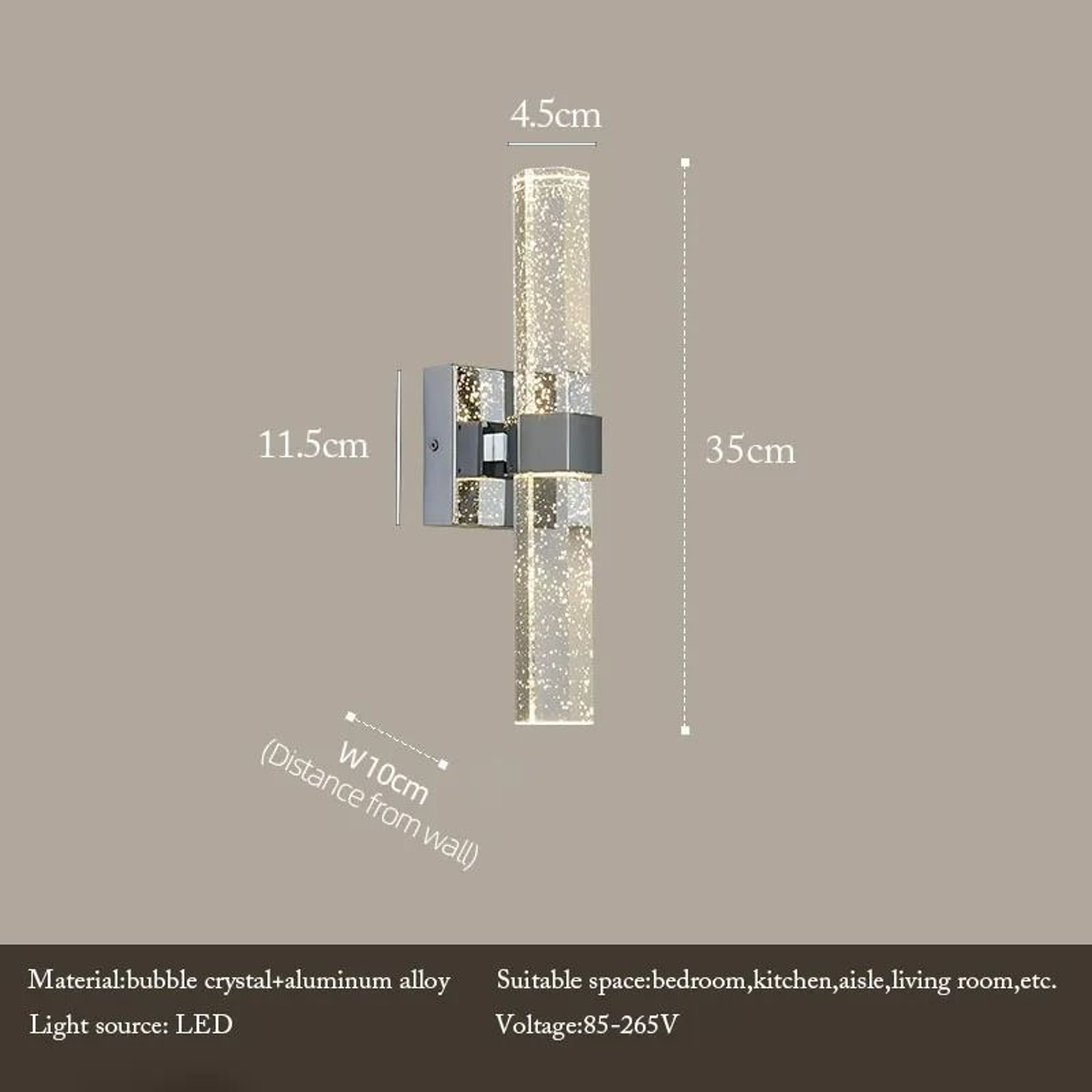 Modern Bubble Crystal LED Wall Sconce 9