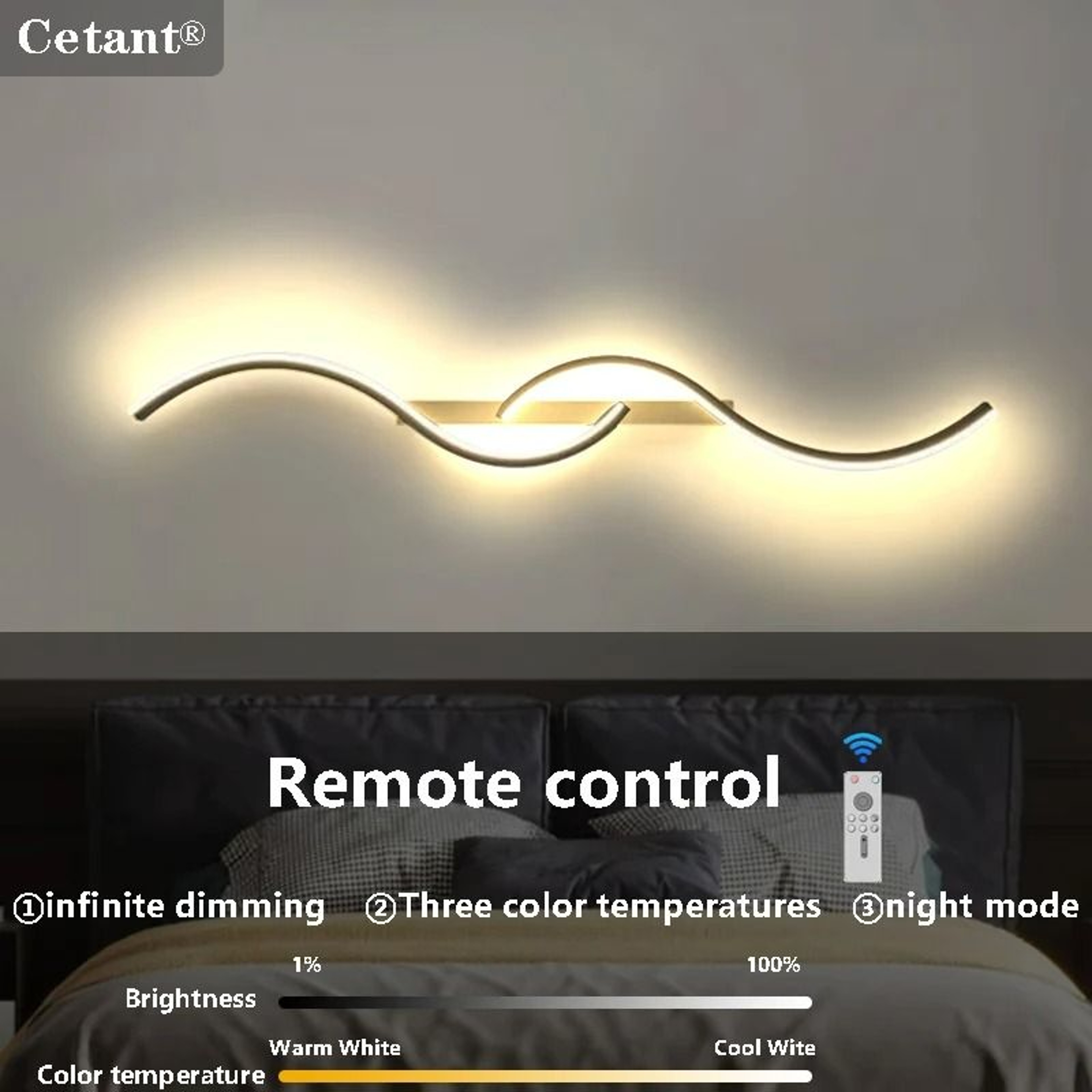 Smart Remote Control Adjustable LED Linear Wall Sconce 1