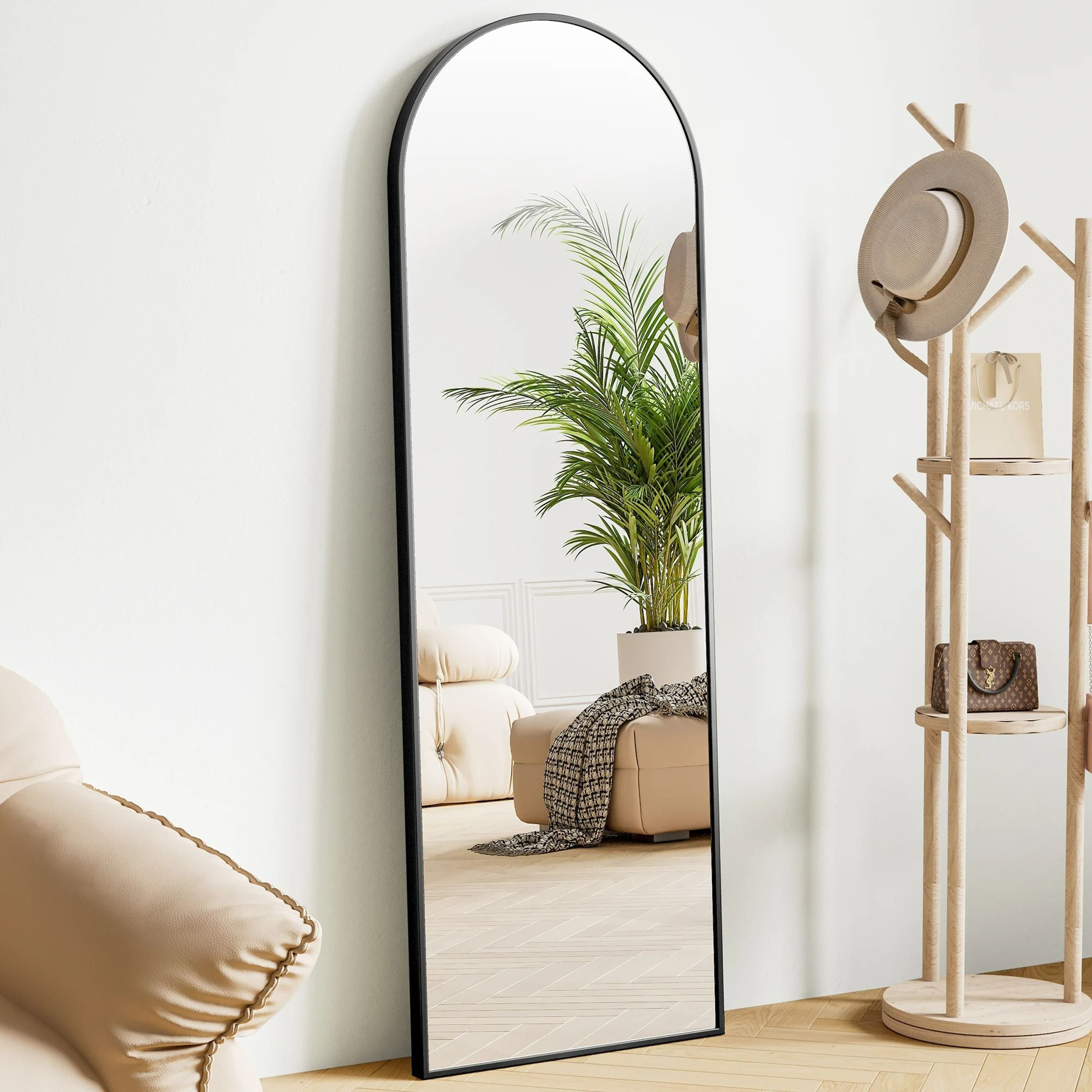 Modern Aluminum Frame FullBody Floor  Wall Mirror 9