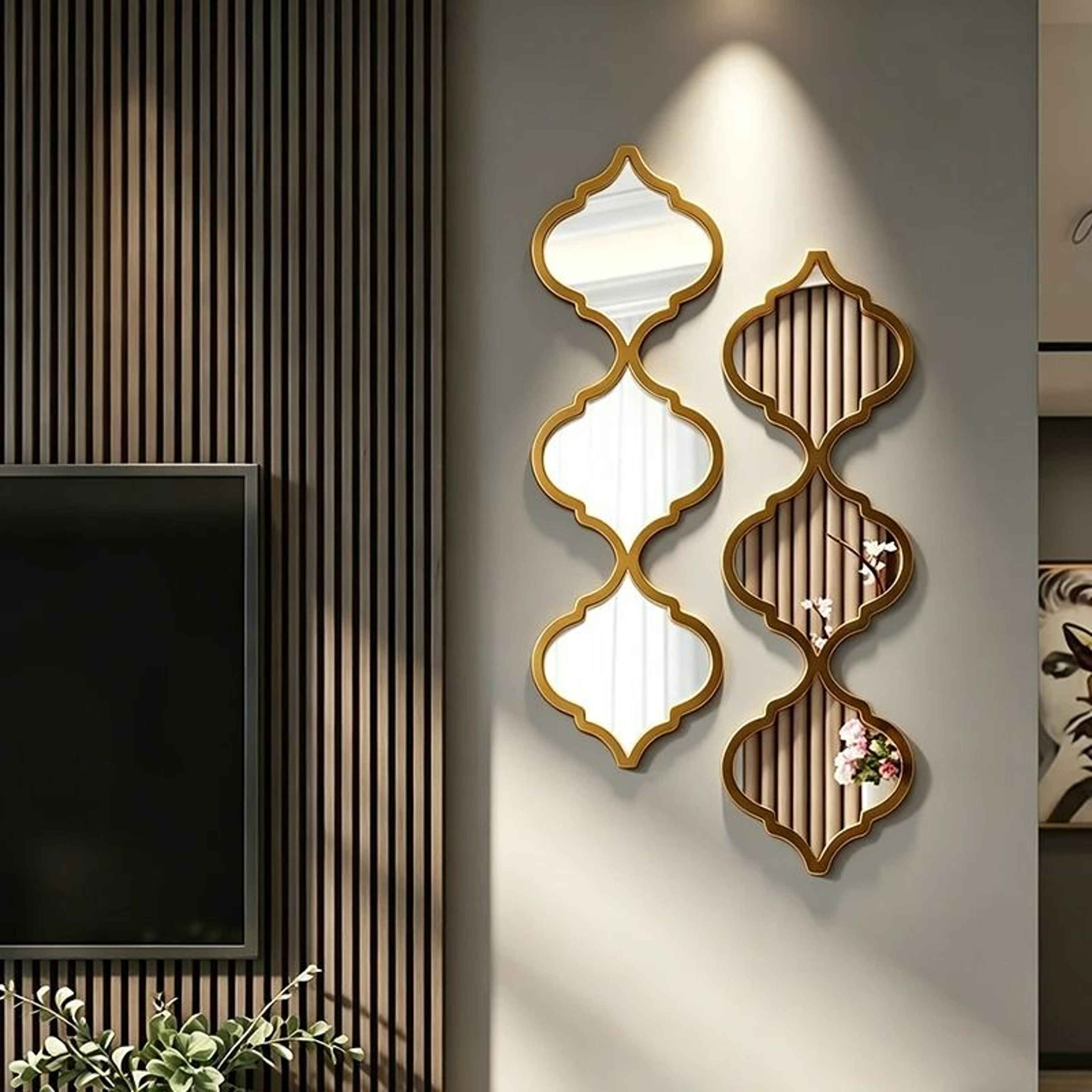12Piece Moroccan Gold Decorative Wall Mirror Set 3