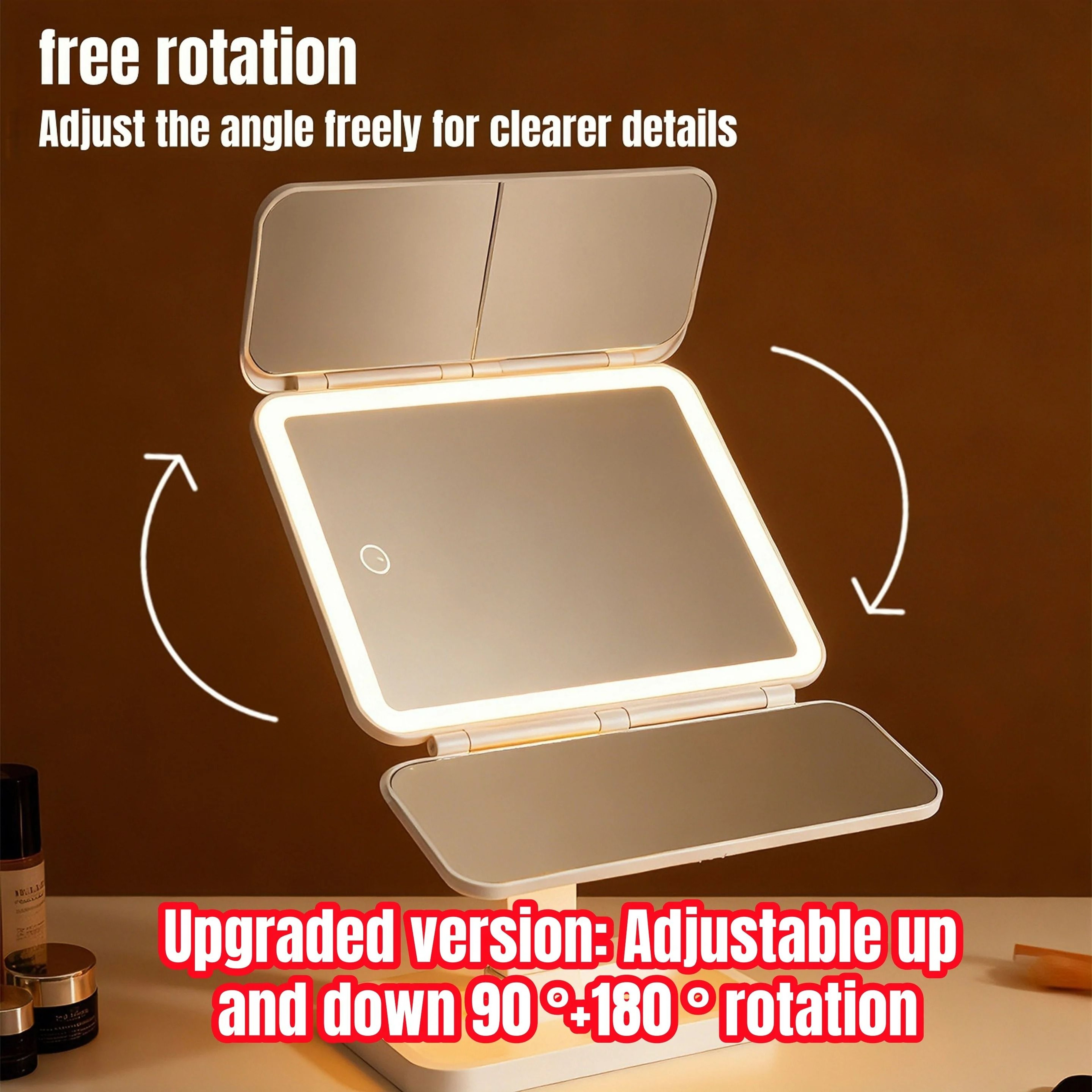 TripleFold Illuminated LED Vanity Makeup Mirror 8
