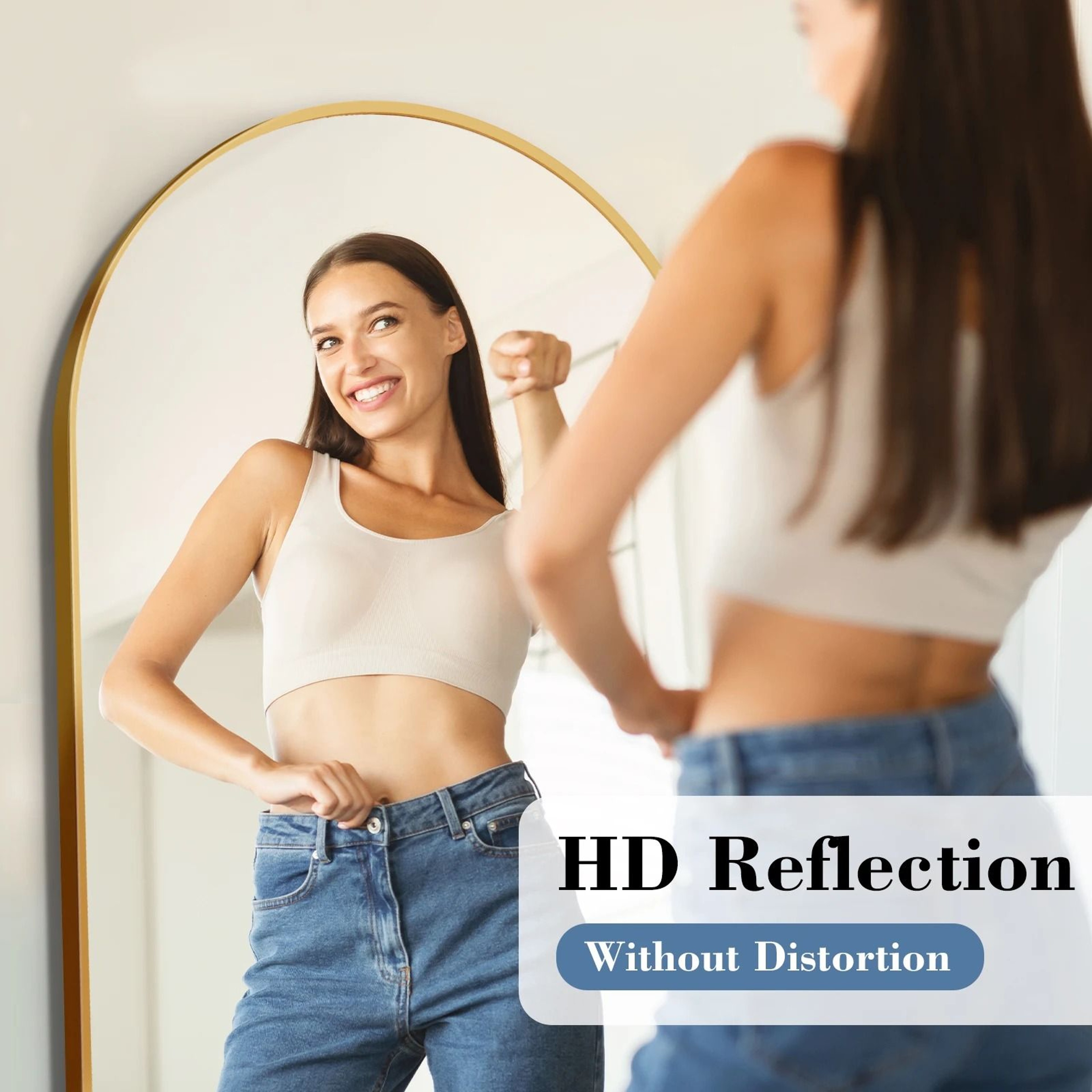 Elite Full Length Aluminum Alloy Frame Floor Mirror 5