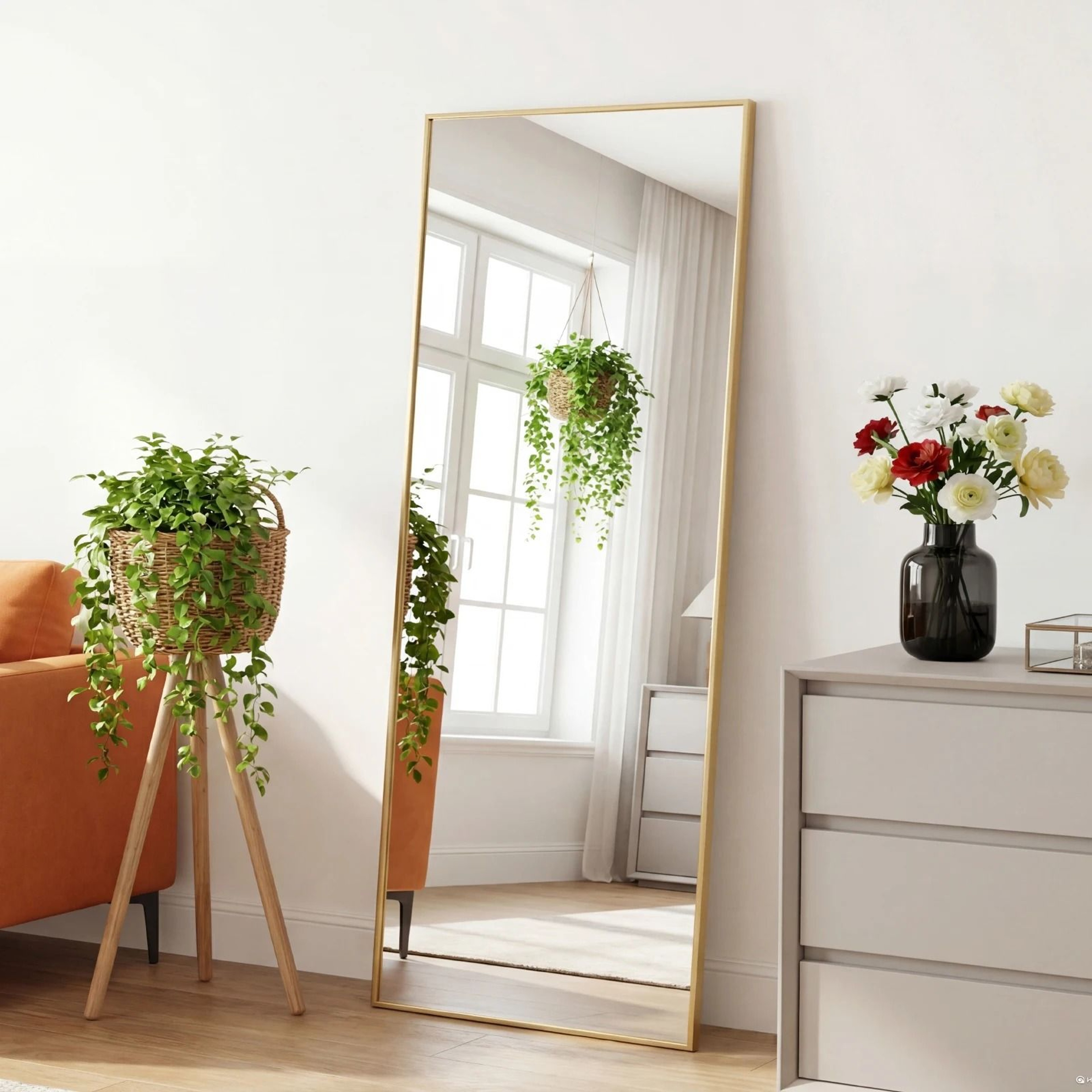Elite Full Length Aluminum Alloy Frame Floor Mirror 8