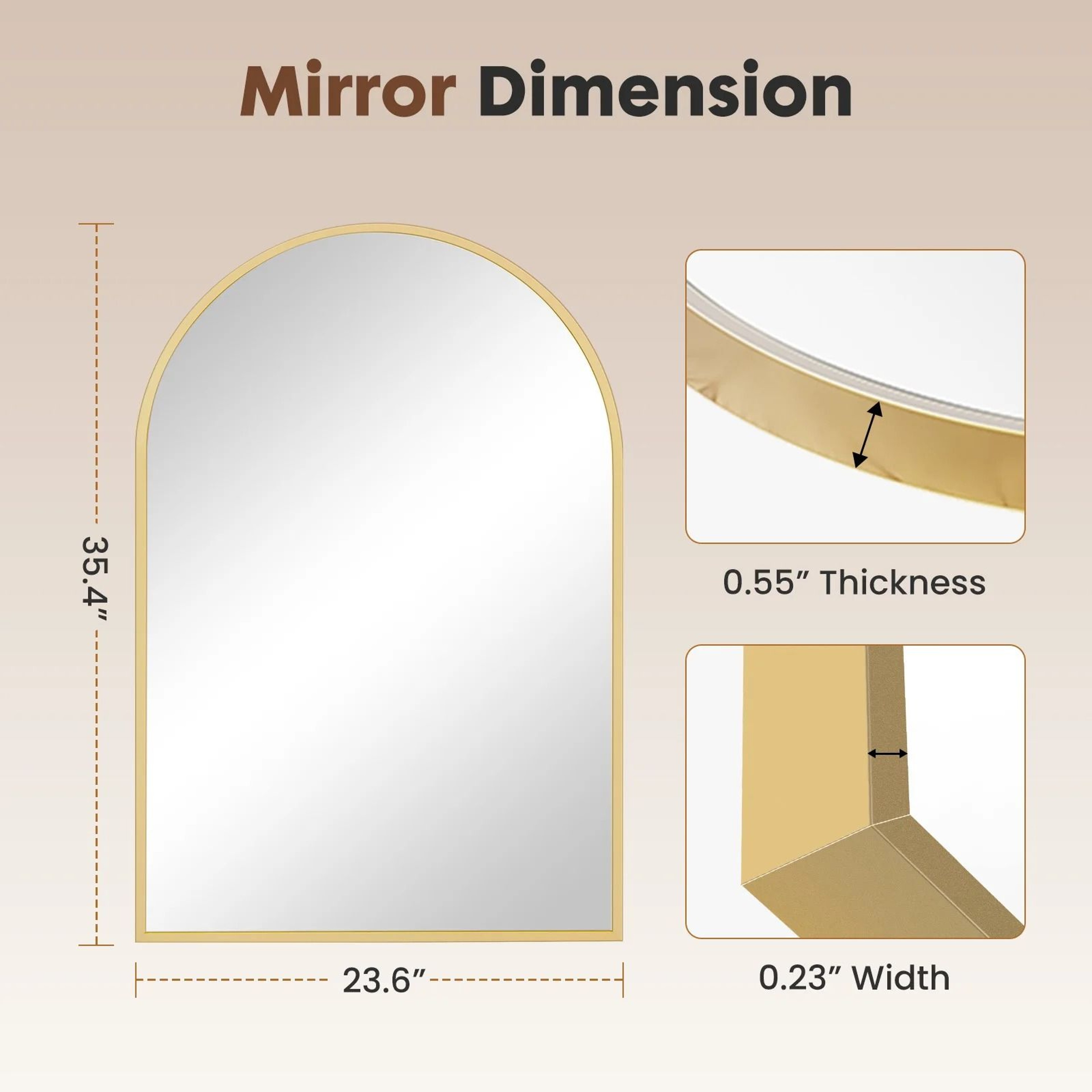 Arched Metal Framed Wall Decor  Bathroom Mirror 11