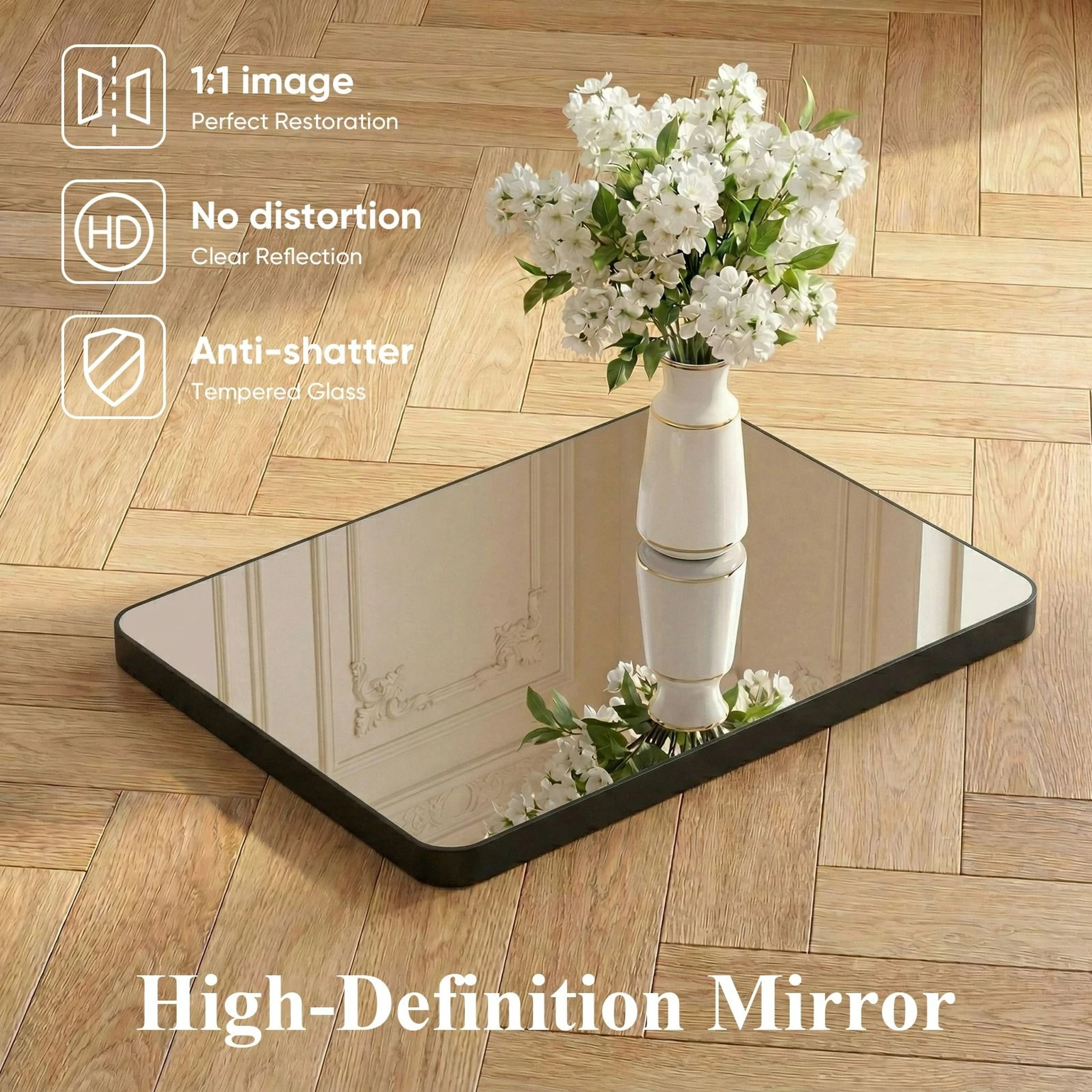 Rounded Rectangle Metal Framed Wall Mirror 6