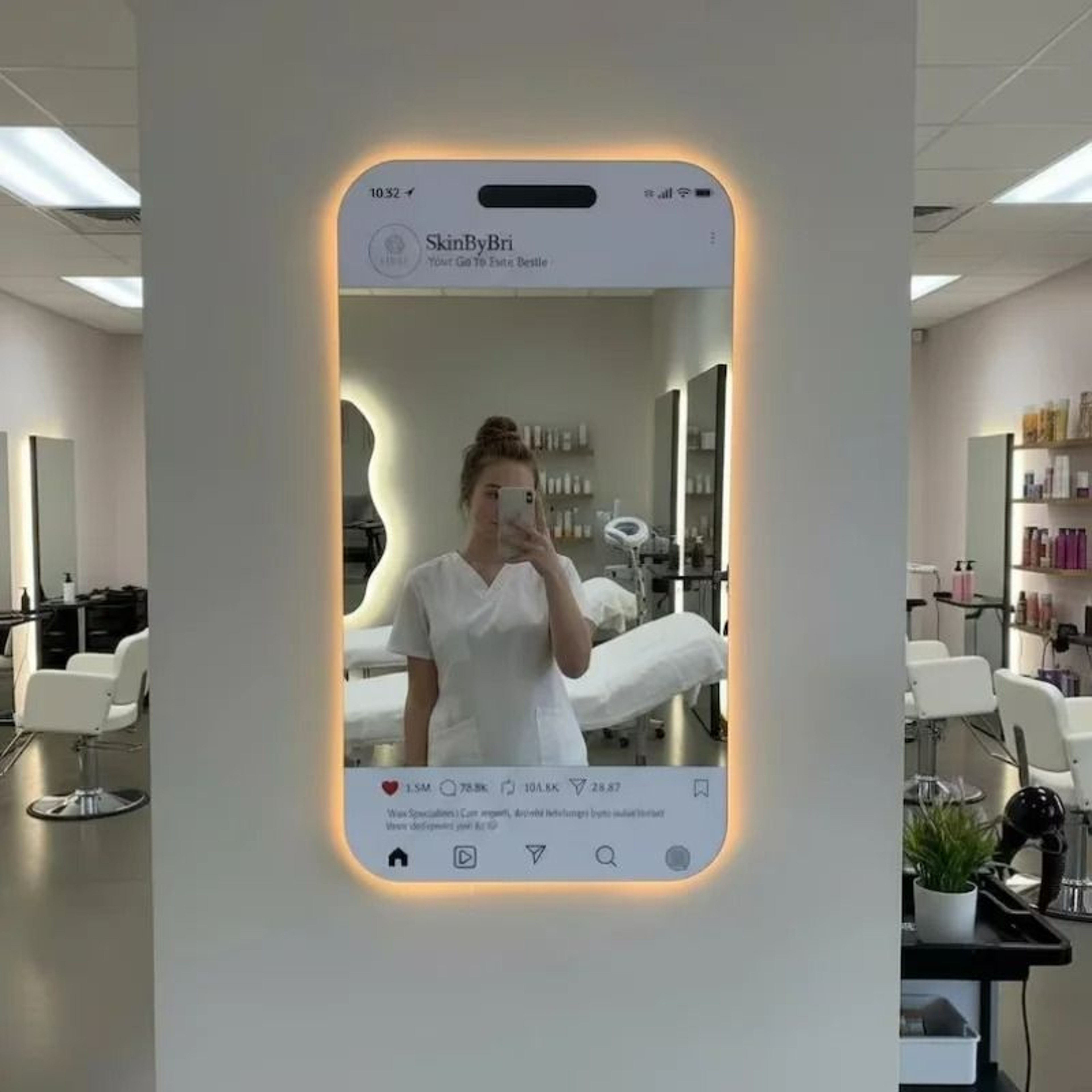 Personalized LED Social Media Mirror Light Sign 4