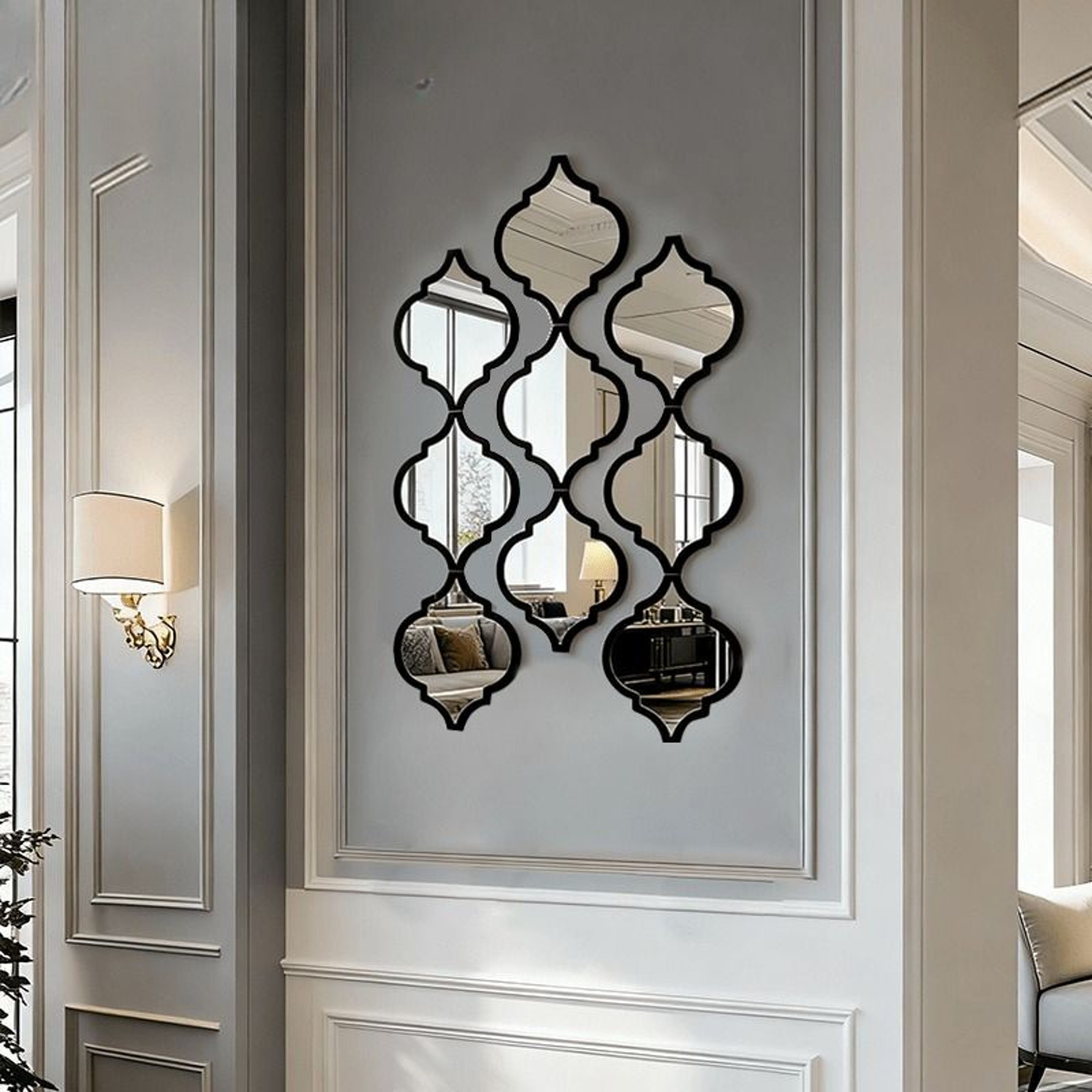 12Piece Moroccan Plastic Frame Wall Mirror Set 5