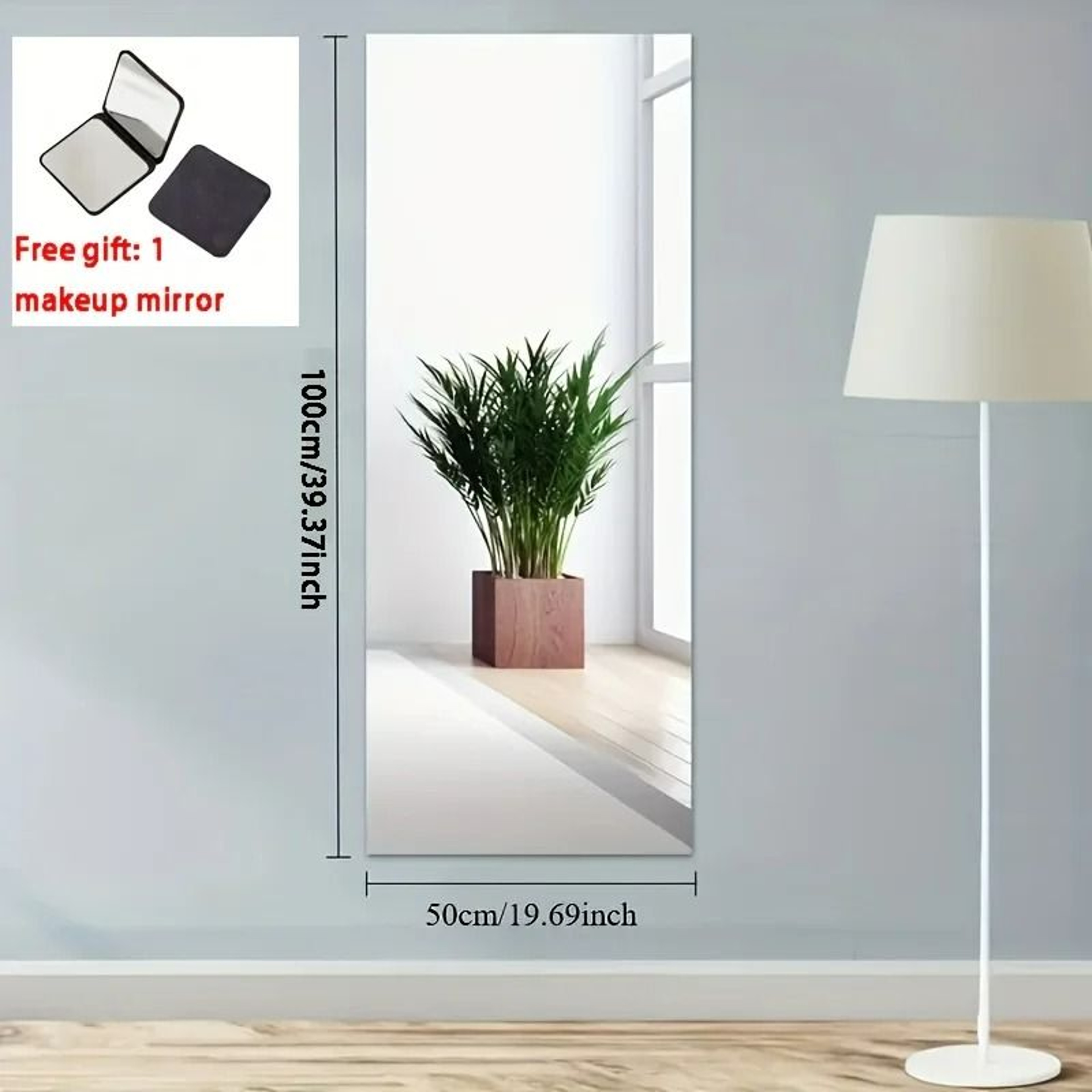 SelfAdhesive Square Acrylic Mirror Wall Decal Stickers 7