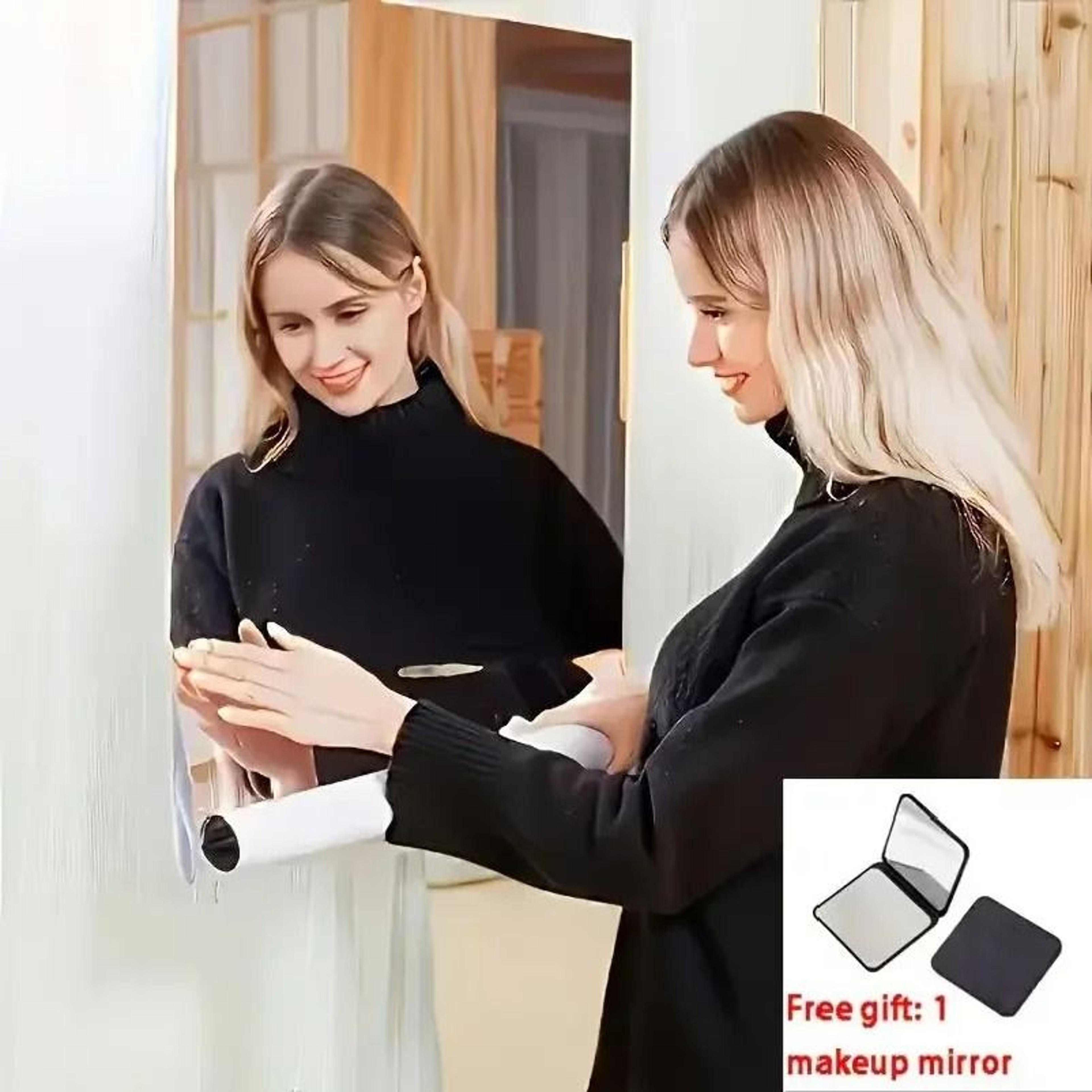 SelfAdhesive Square Acrylic Mirror Wall Decal Stickers 1