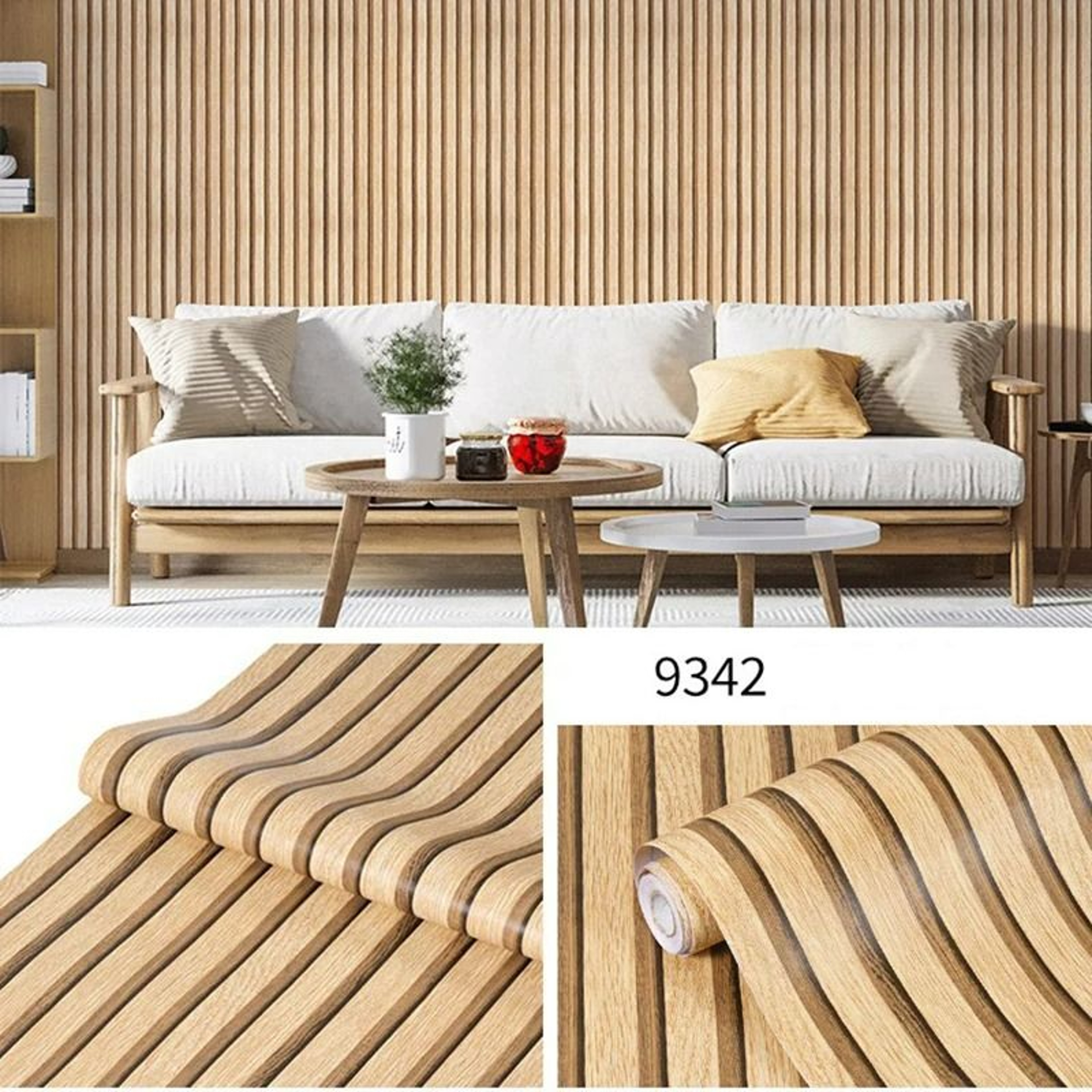 Vintage Wood Grain Striped SelfAdhesive PVC Wallpaper 9