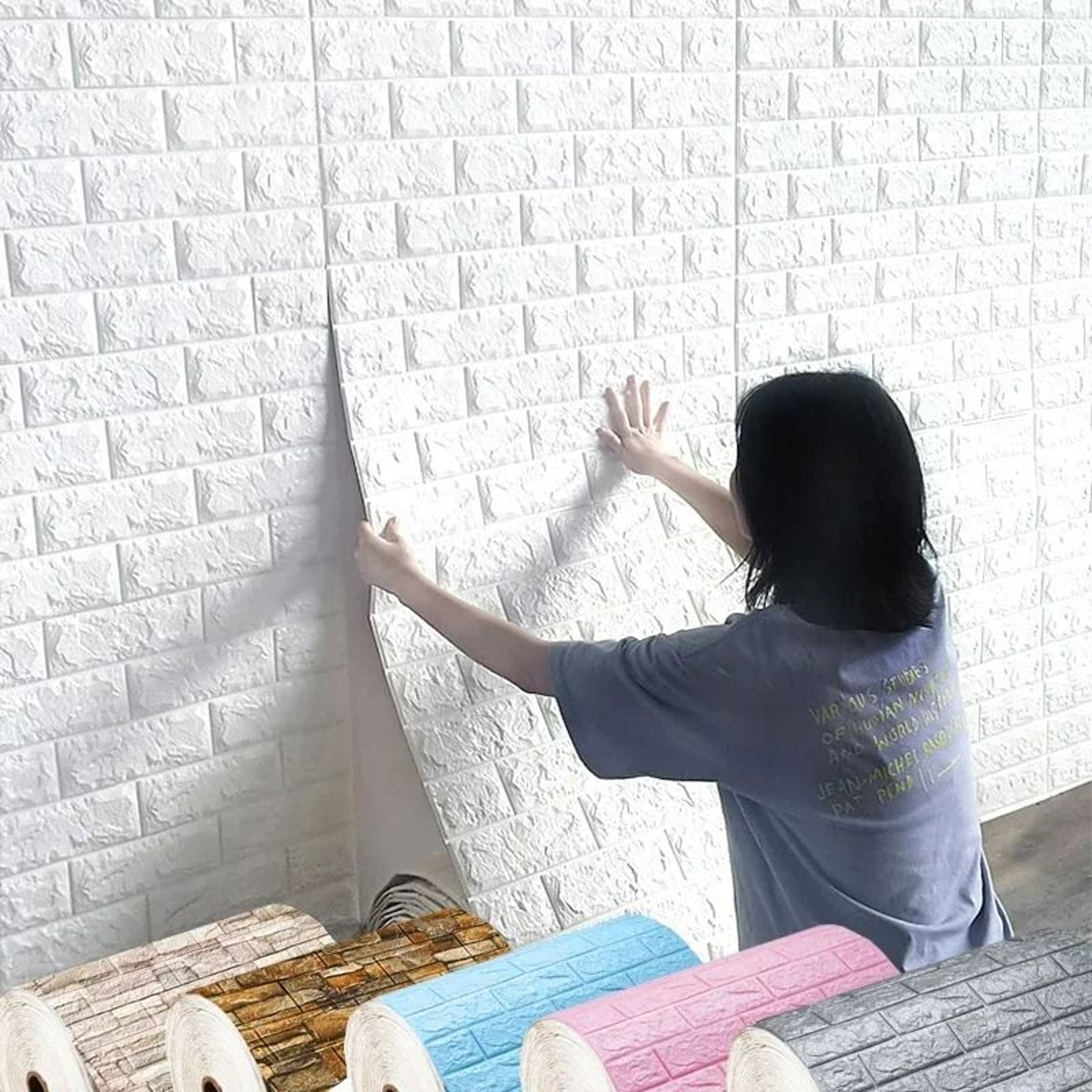 3D Soft Foam Brick  Stone Waterproof SelfAdhesive Wallpaper Roll 0