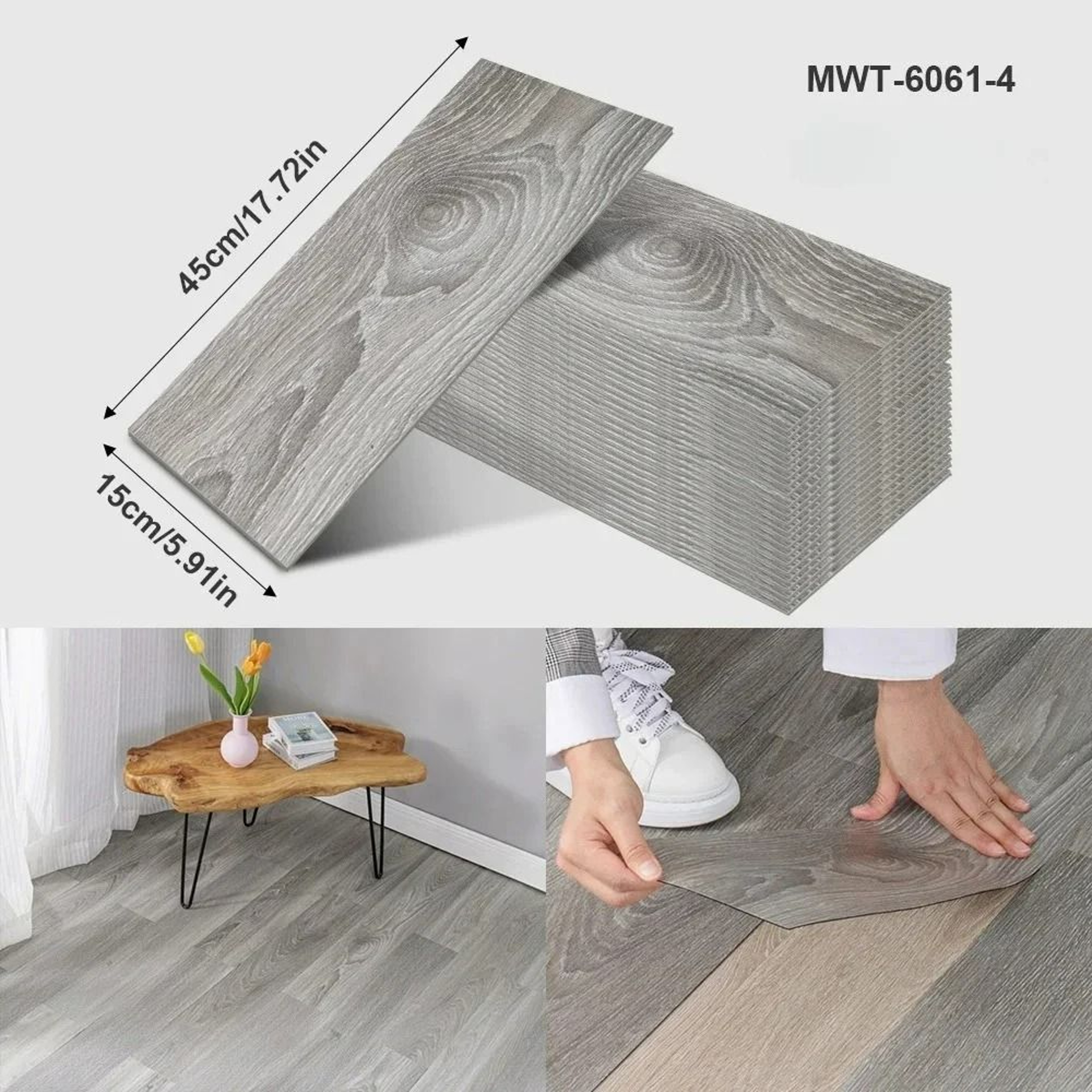 3D SelfAdhesive Wood Grain Wall  Floor Stickers 10