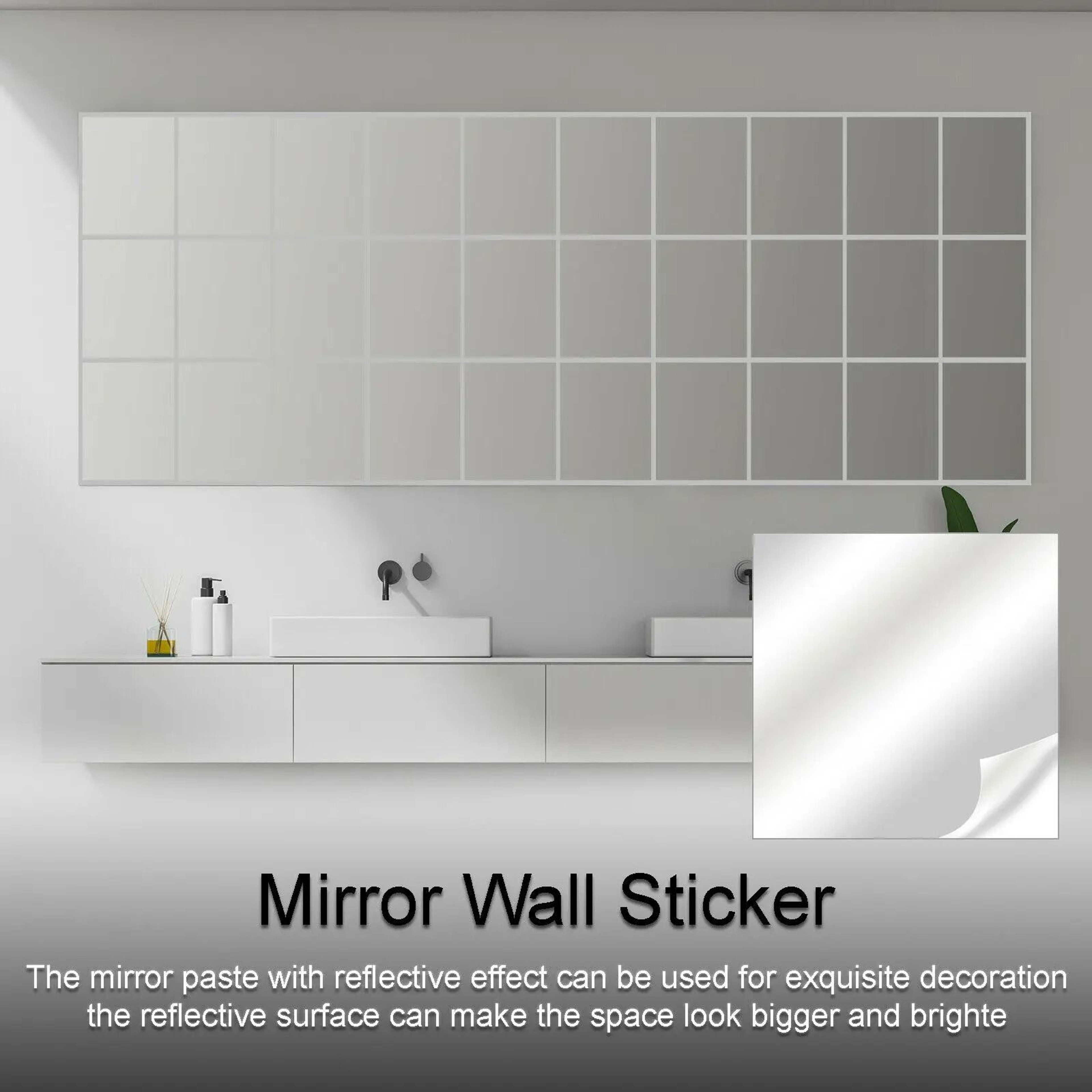 Removable SelfAdhesive Mirror Wall Sticker Sheet 1