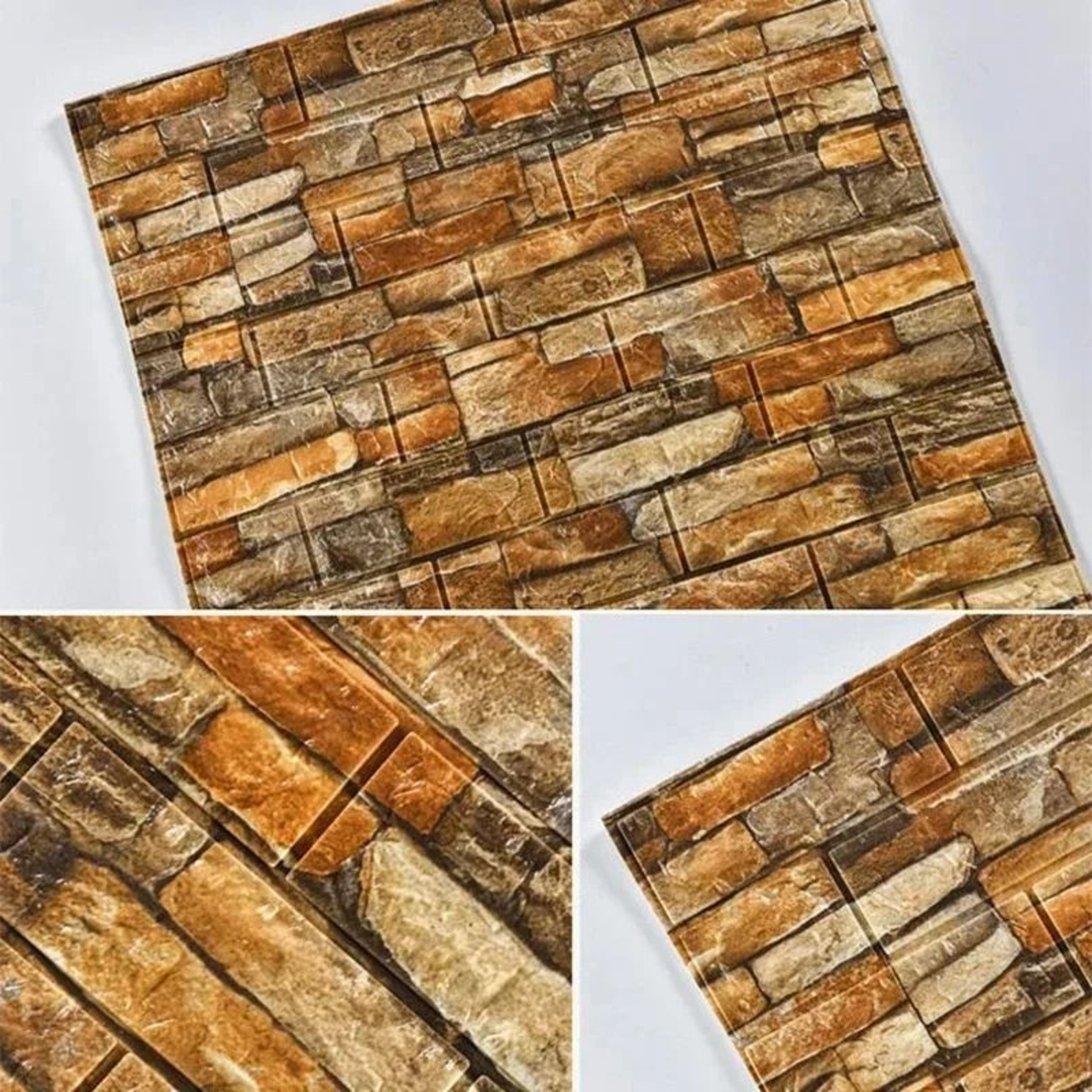 Retro 3D Faux Brick Waterproof SelfAdhesive Wall Sticker Roll 2
