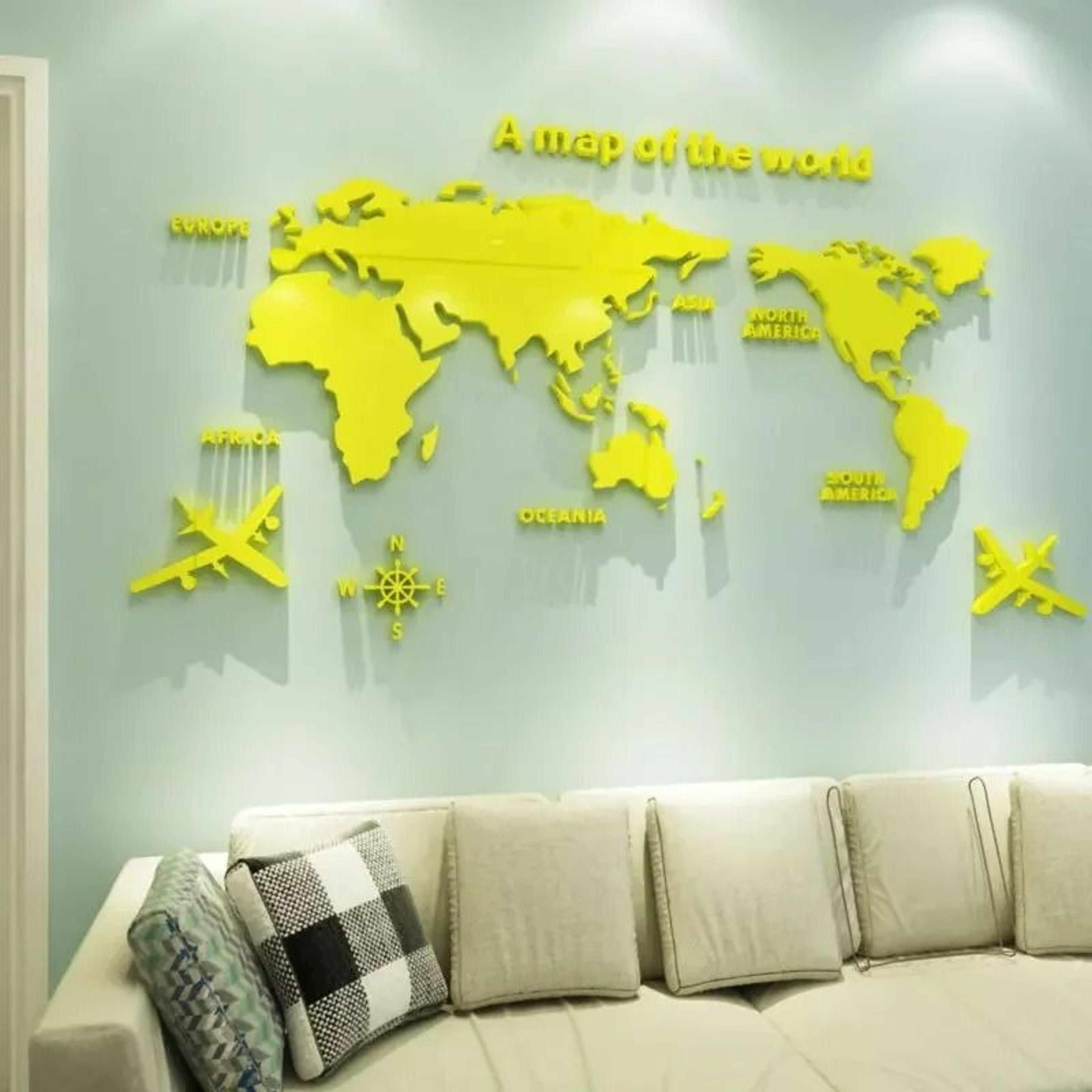 3D Acrylic Creative World Map Wall Sticker Mural 14
