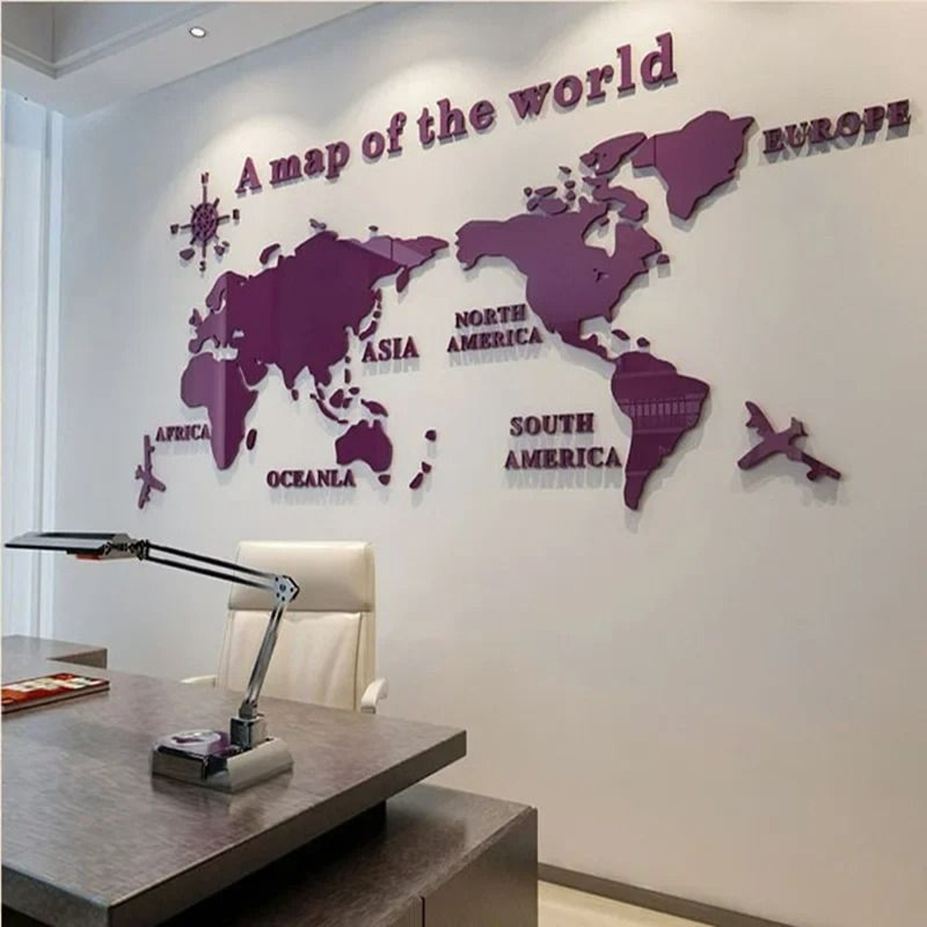 3D Acrylic Creative World Map Wall Sticker Mural 9