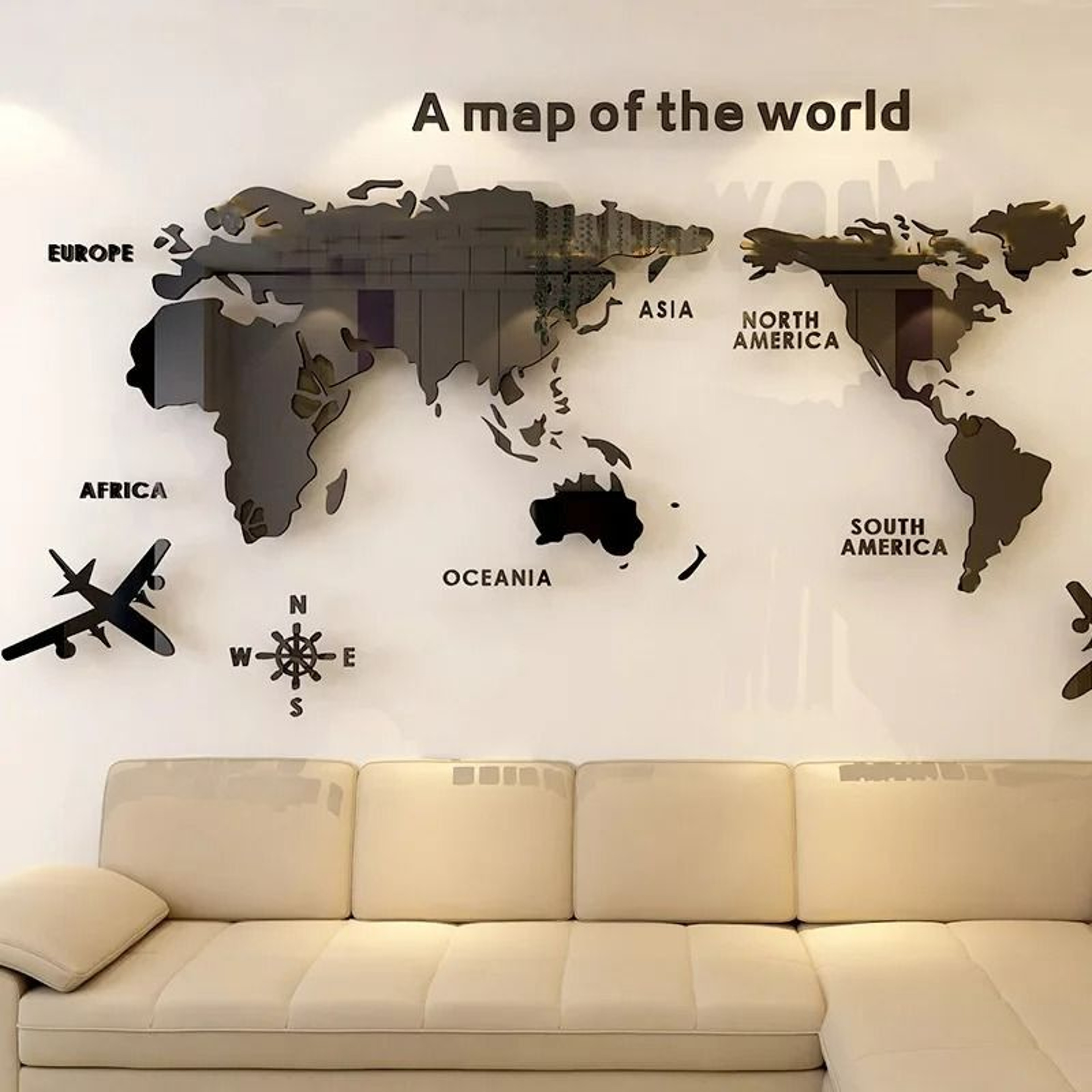 3D Acrylic Creative World Map Wall Sticker Mural 11