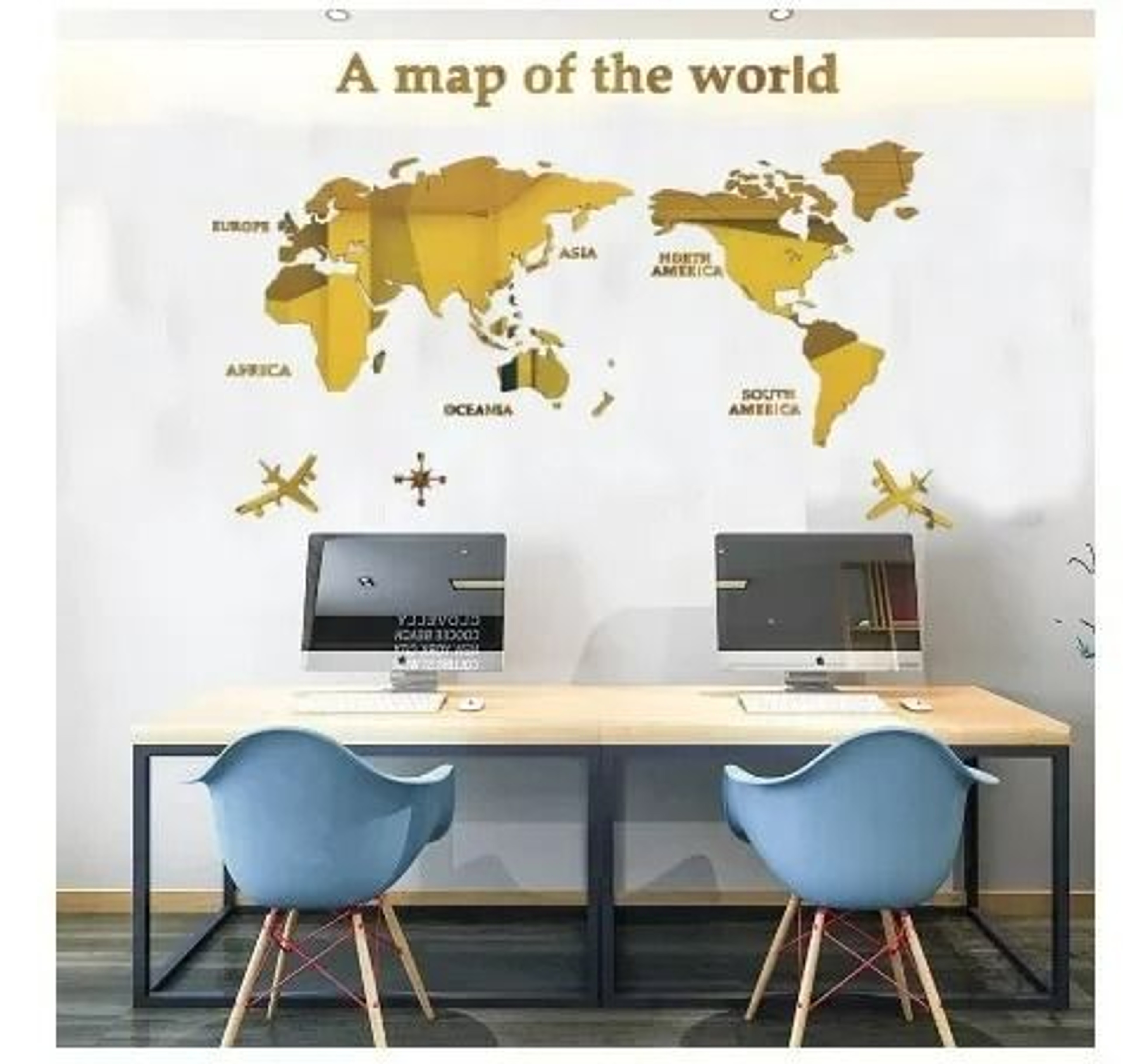3D Acrylic Creative World Map Wall Sticker Mural 7