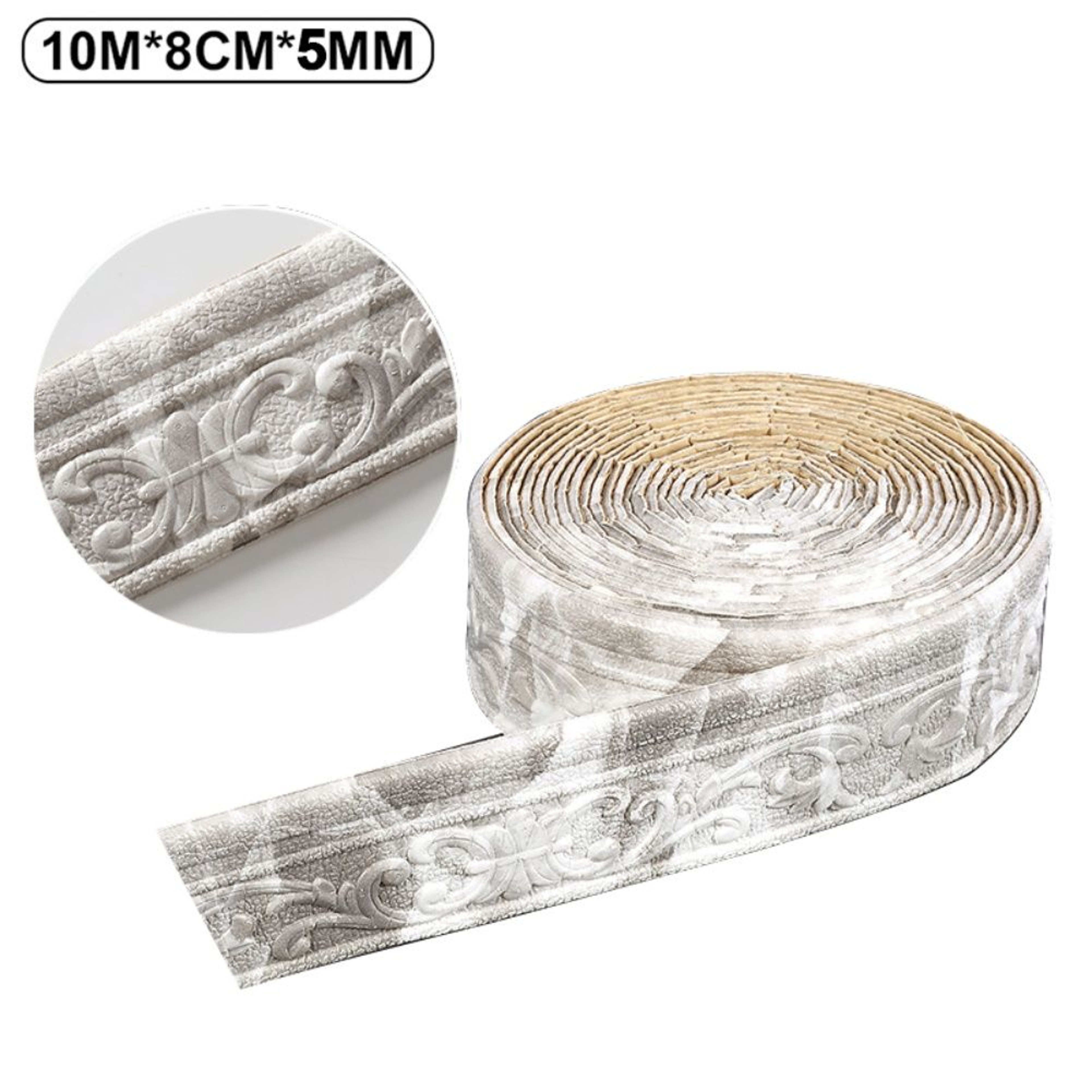 3D Sculpted Waterproof SelfAdhesive Baseboard Wall Trim Border 12