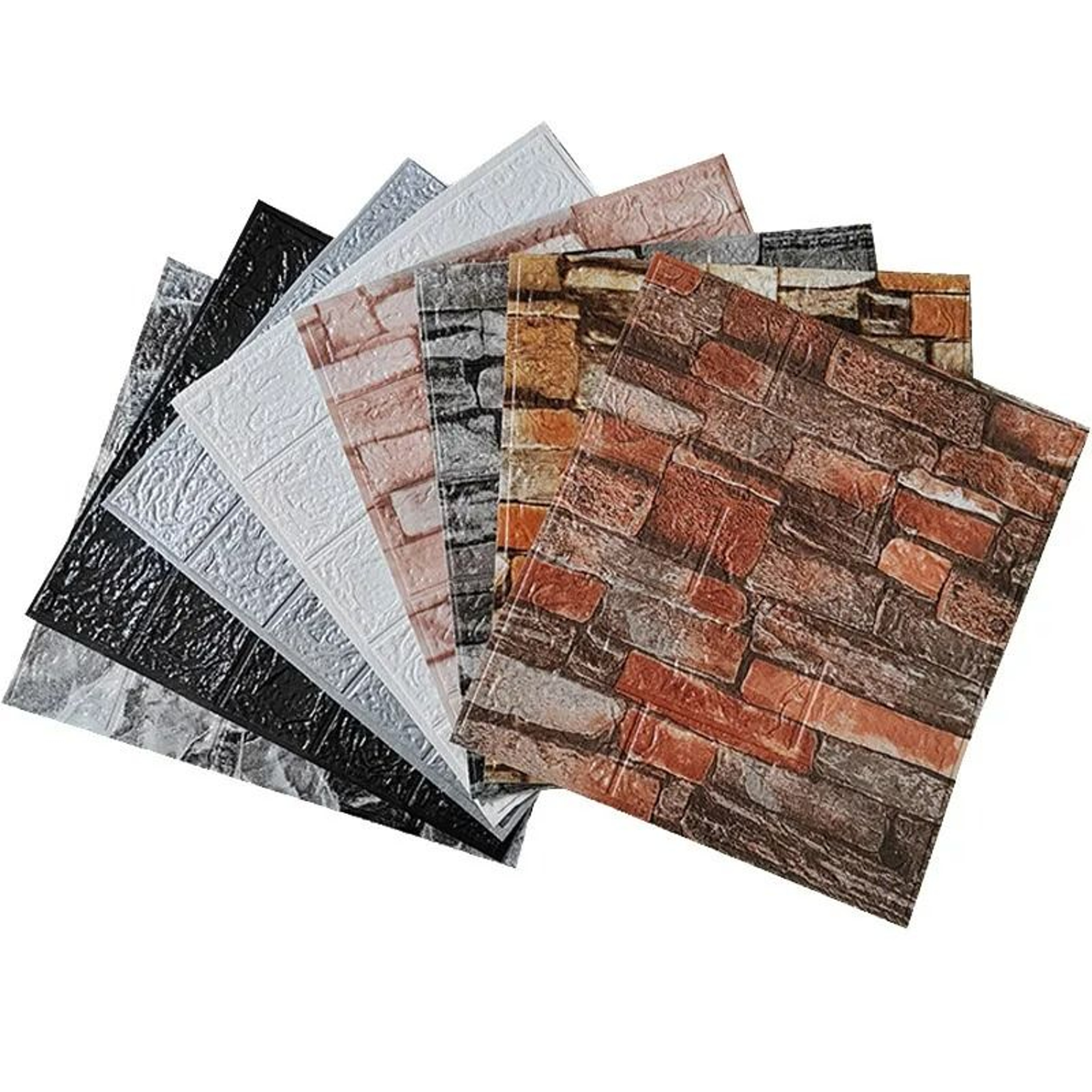 3D Sculpted Waterproof XPE Foam Wall Tile Sheets 10Pack 0
