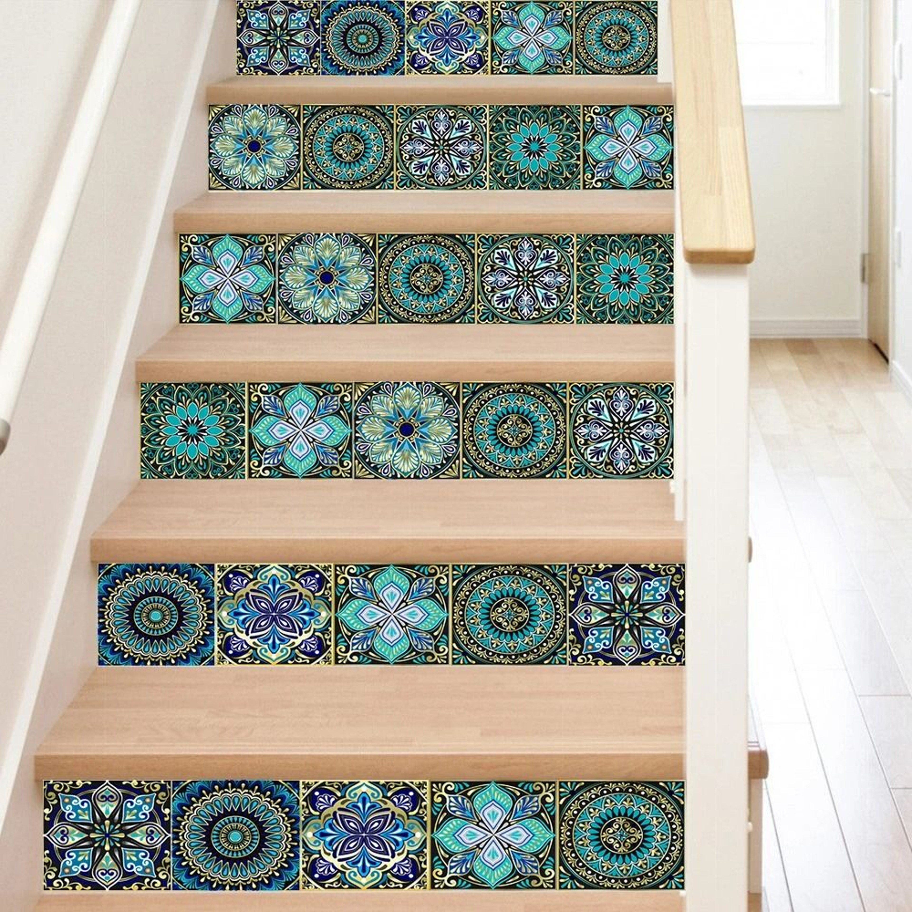 10Pack Mandala Pattern Matte WearResistant Vinyl Tile Stickers 2