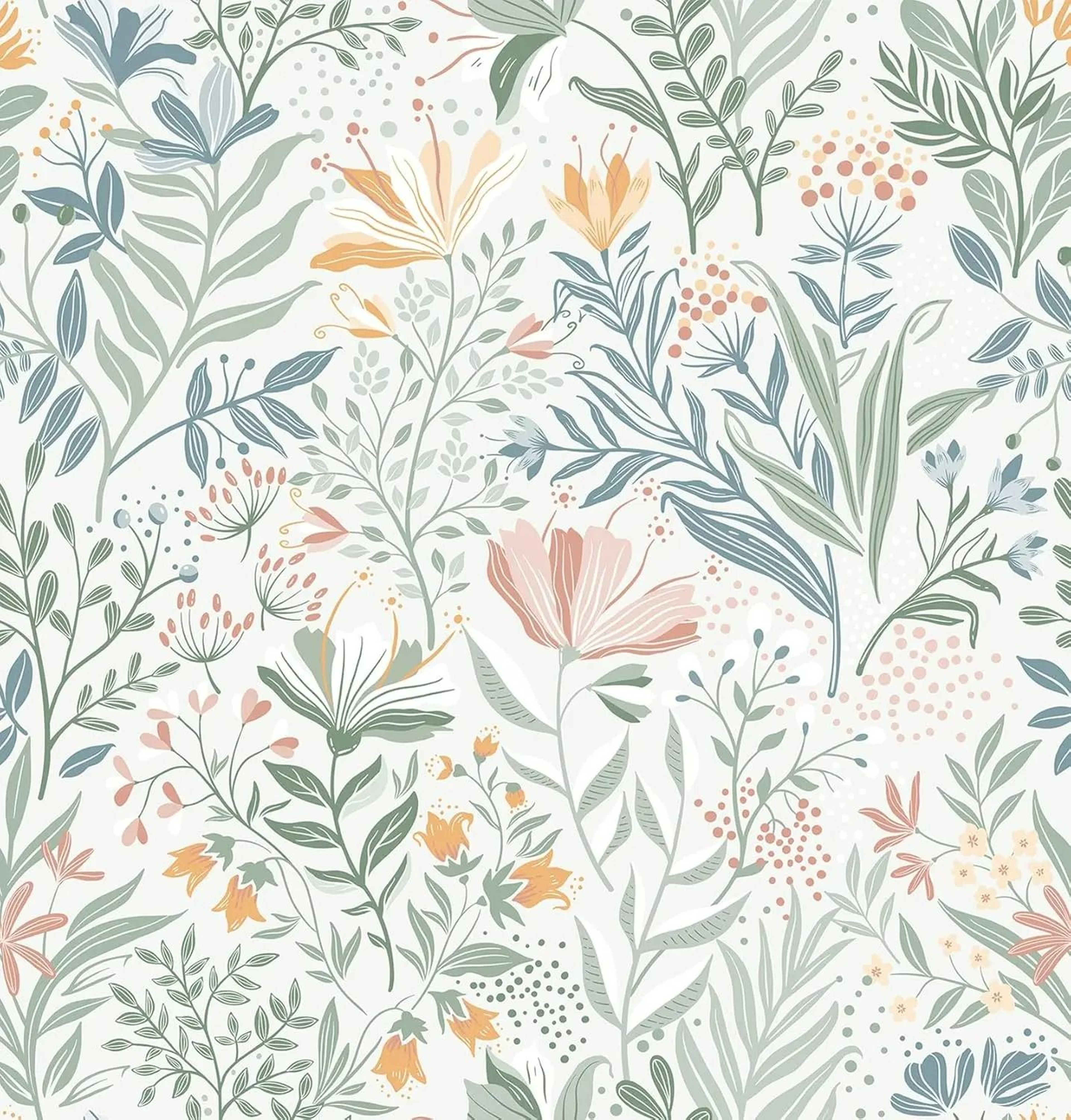 Boho Floral Peel And Stick Removable Waterproof Wallpaper Roll 1