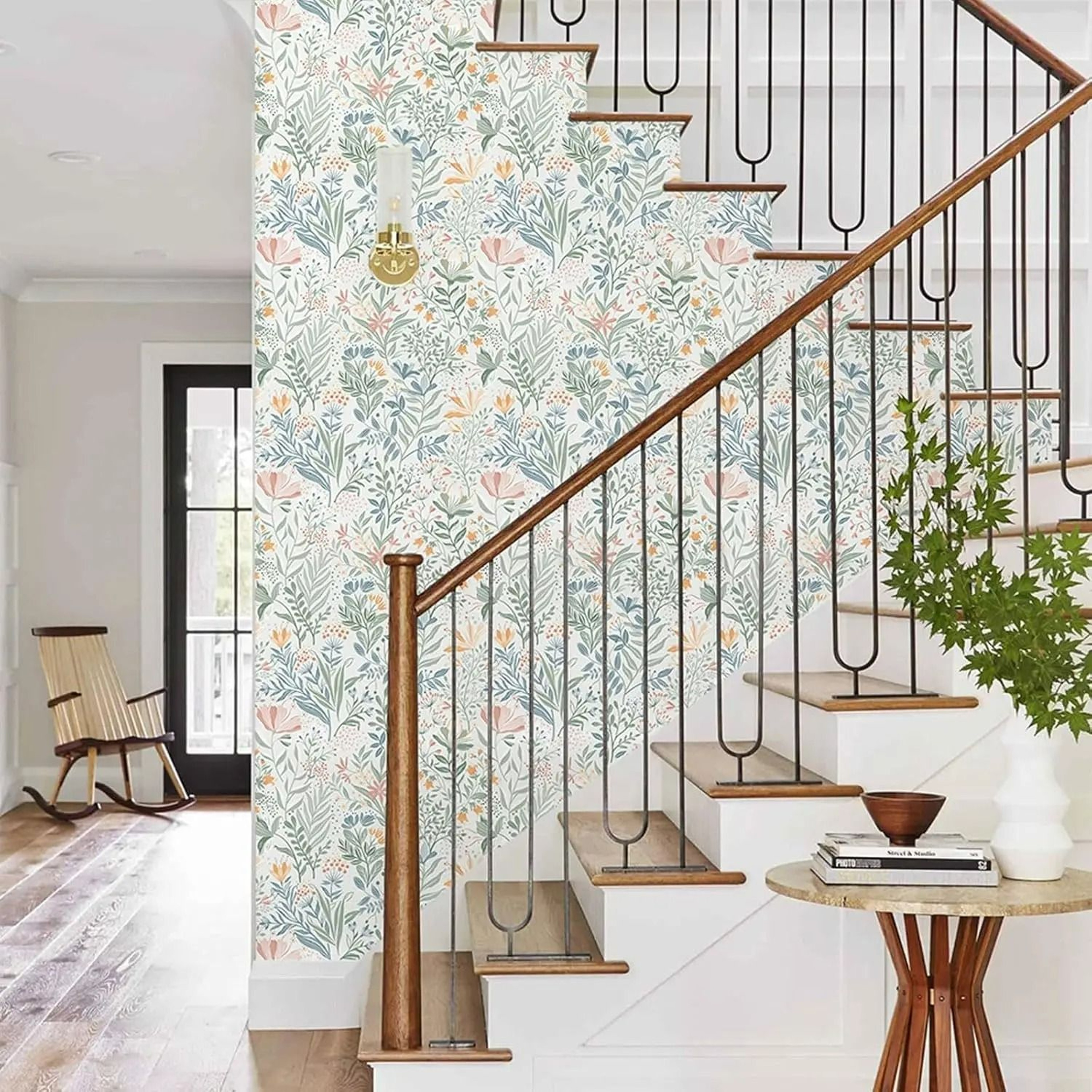 Boho Floral Peel And Stick Removable Waterproof Wallpaper Roll 5