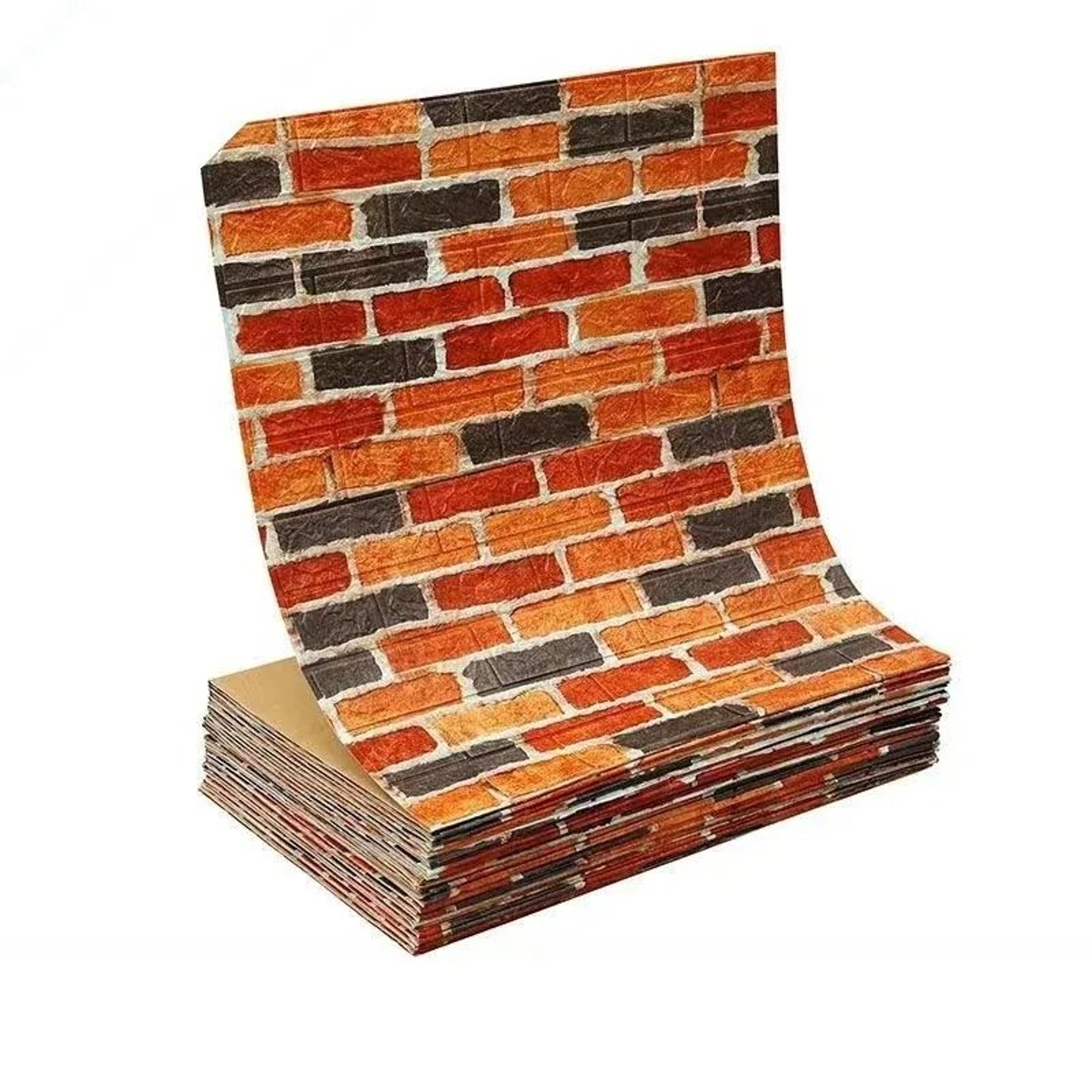 3D Sculpted Brick Foam Waterproof SelfAdhesive Wall Tile Roll 12