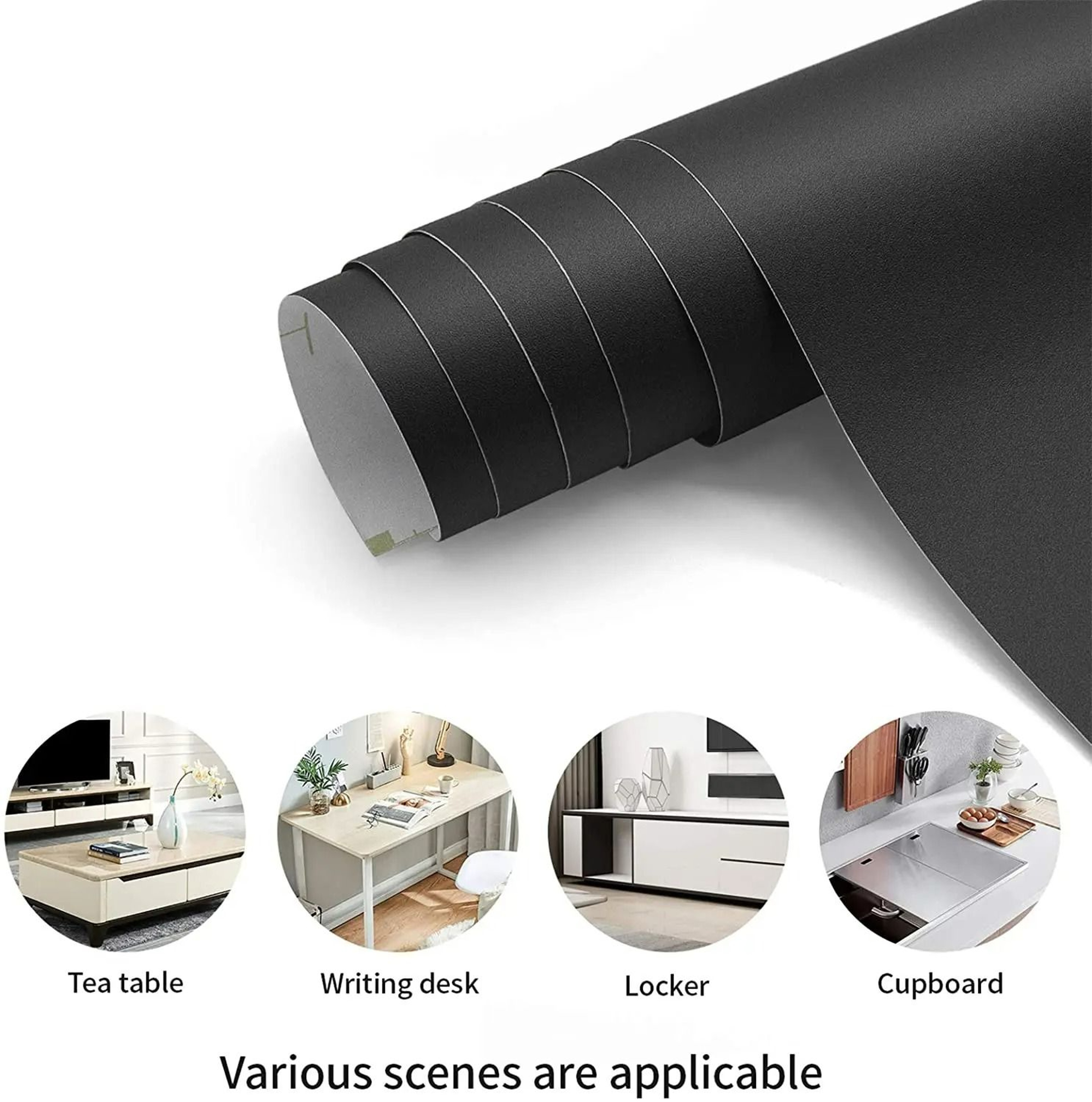Modern Matte Black PVC SelfAdhesive Decorative Vinyl Film 5