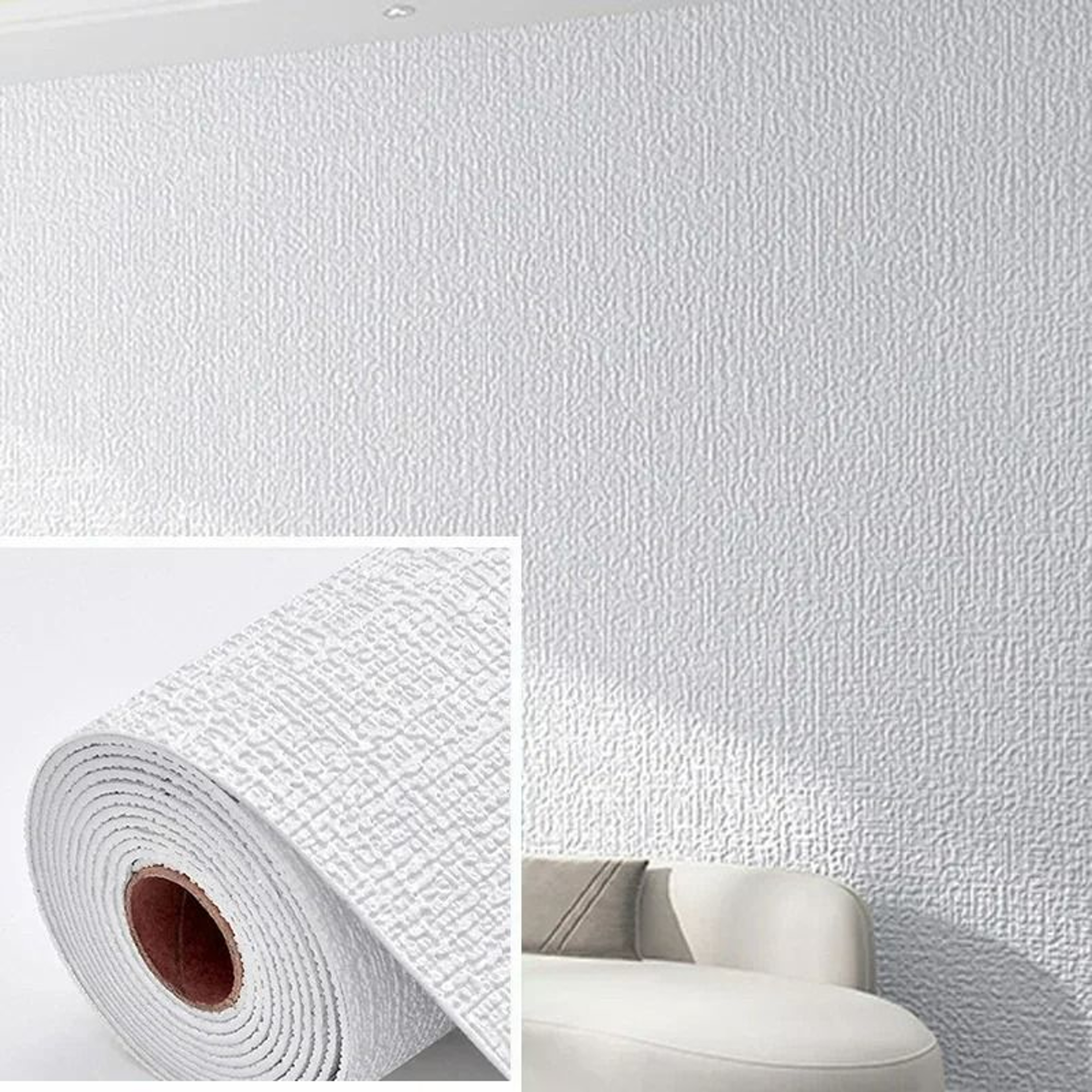 3D Linen Textured Thickened SelfAdhesive Waterproof Wallpaper Roll 8