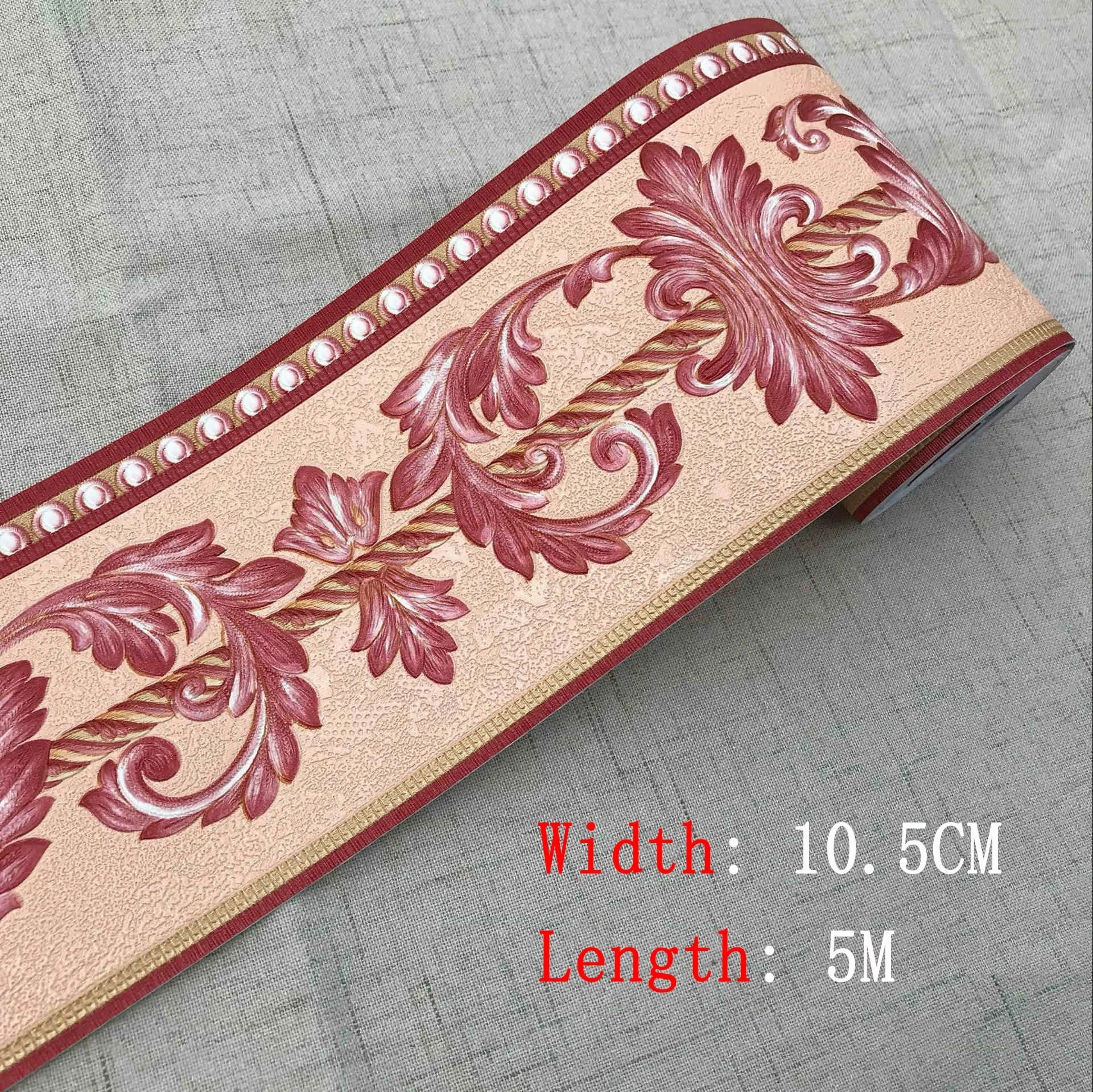 Waterproof PVC SelfAdhesive Wall Waistline  Baseboard Border Roll 15