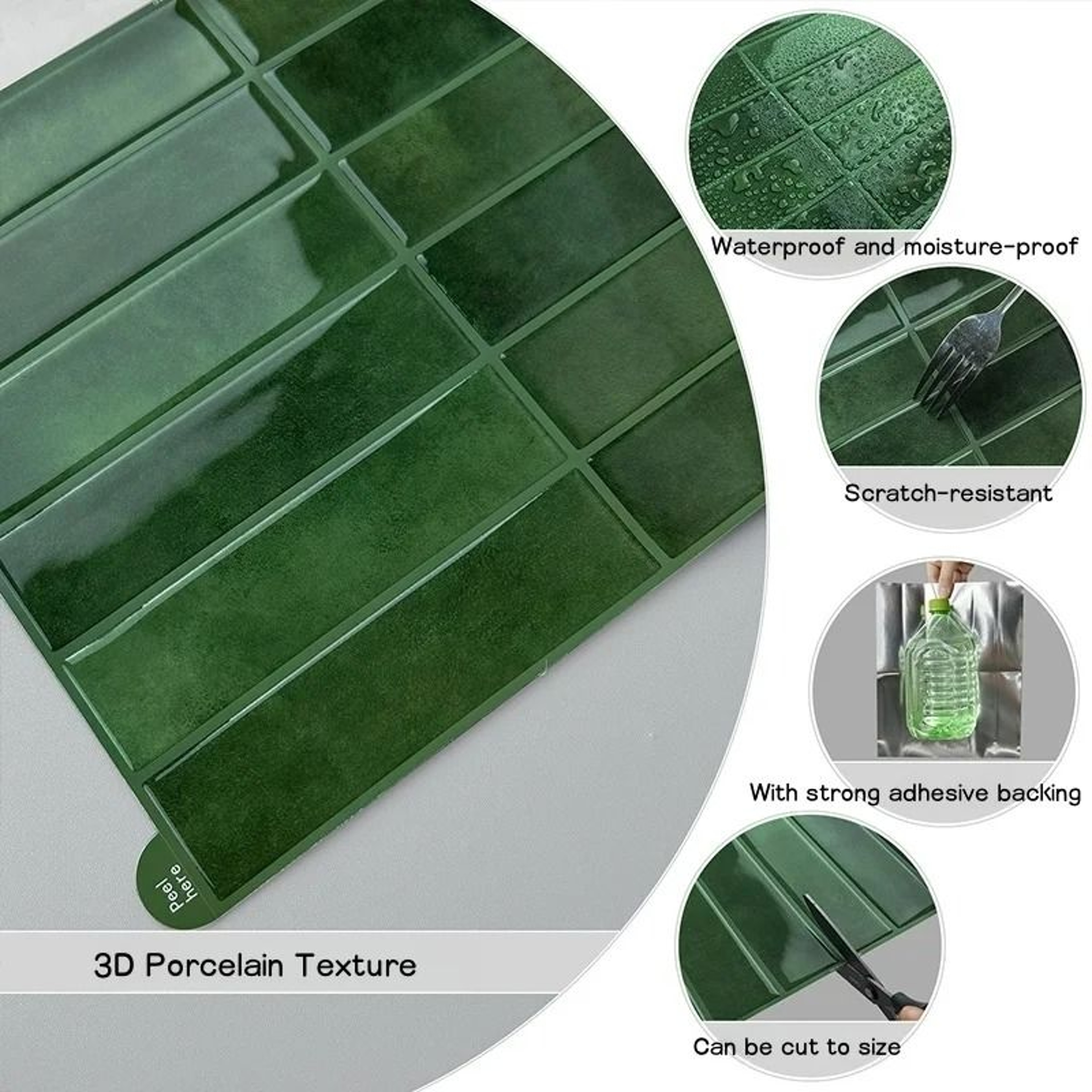 3D SelfAdhesive Waterproof PVC Tile Wall Sticker 2