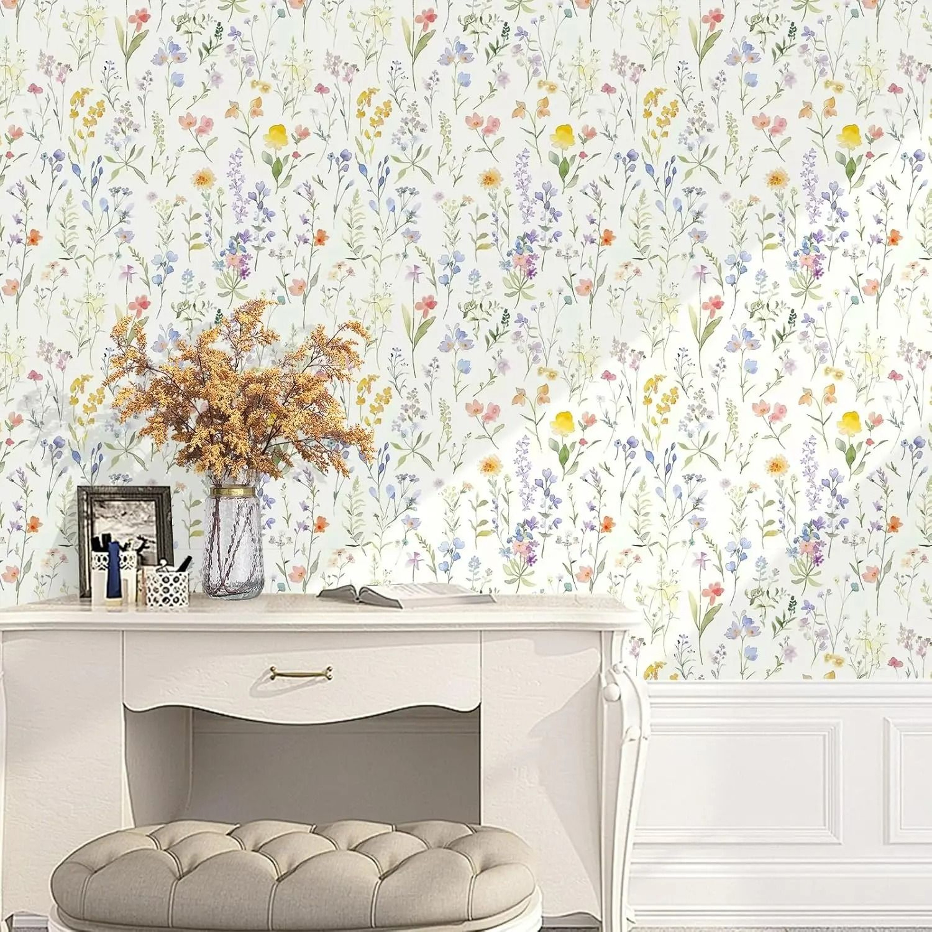 Boho Wildflower Floral Peel And Stick Wallpaper Roll 5