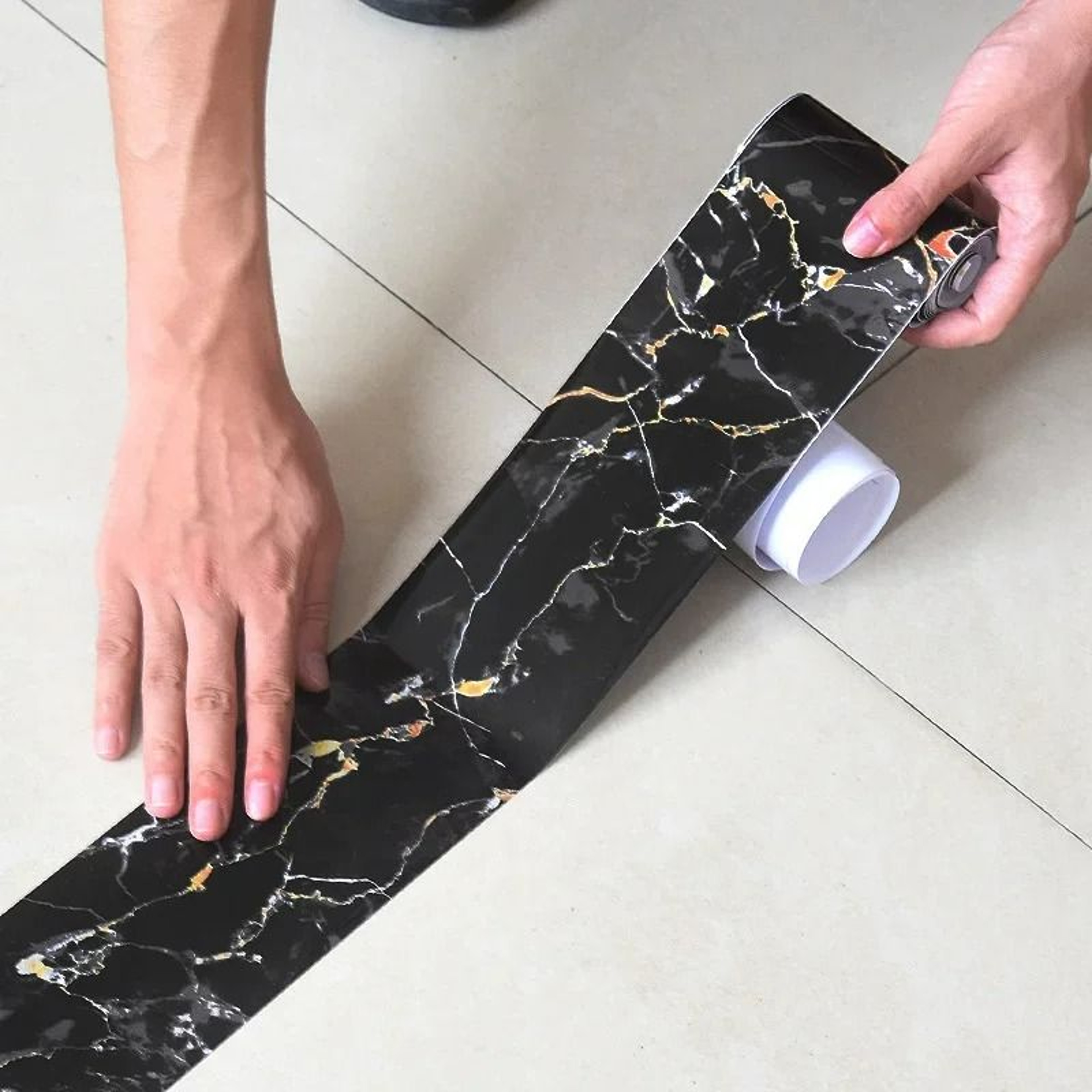 Waterproof Marble SelfAdhesive Wall Corner  Skirting Border Roll 2