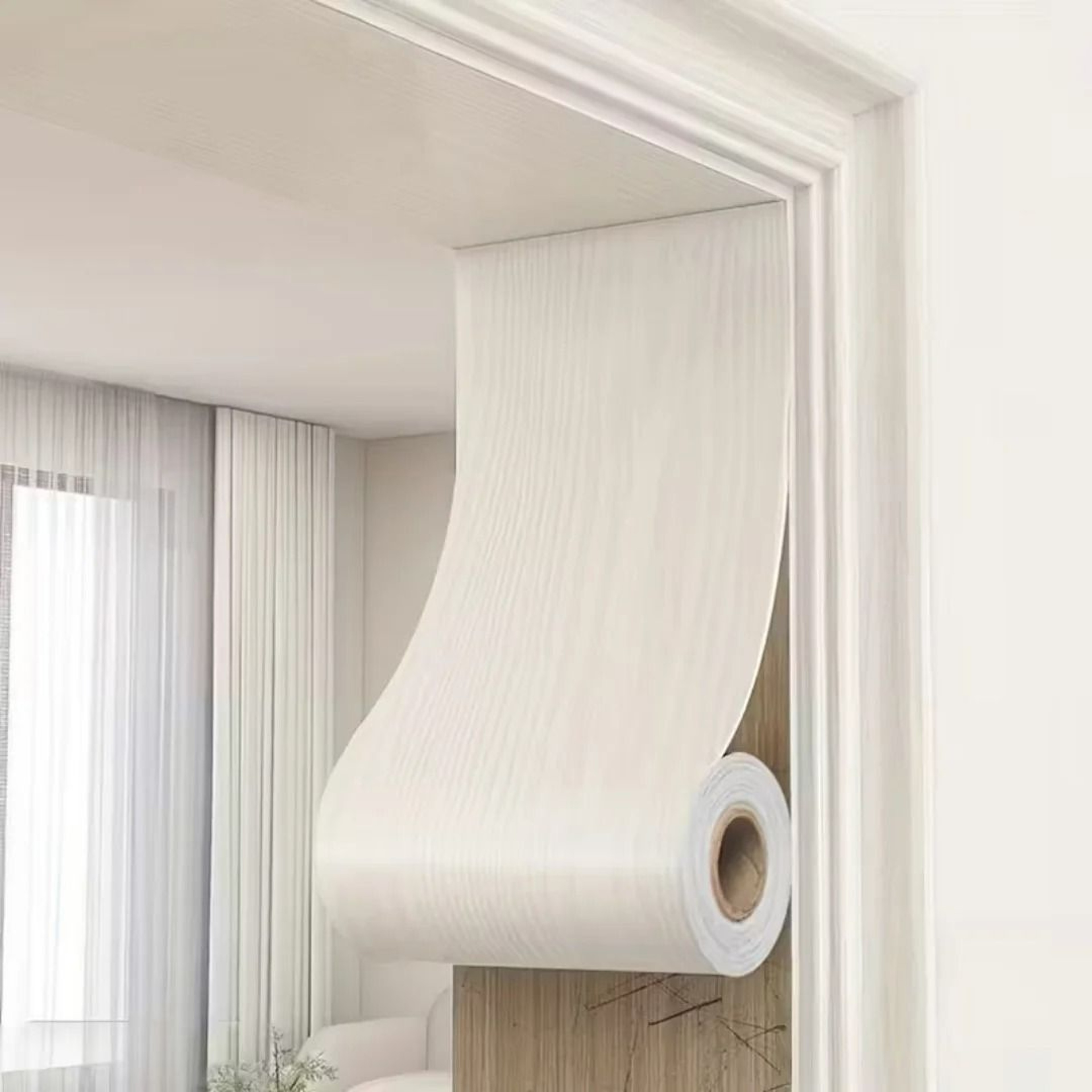 Thickened Wood Grain Skirting Line Wall Sticker Roll 6