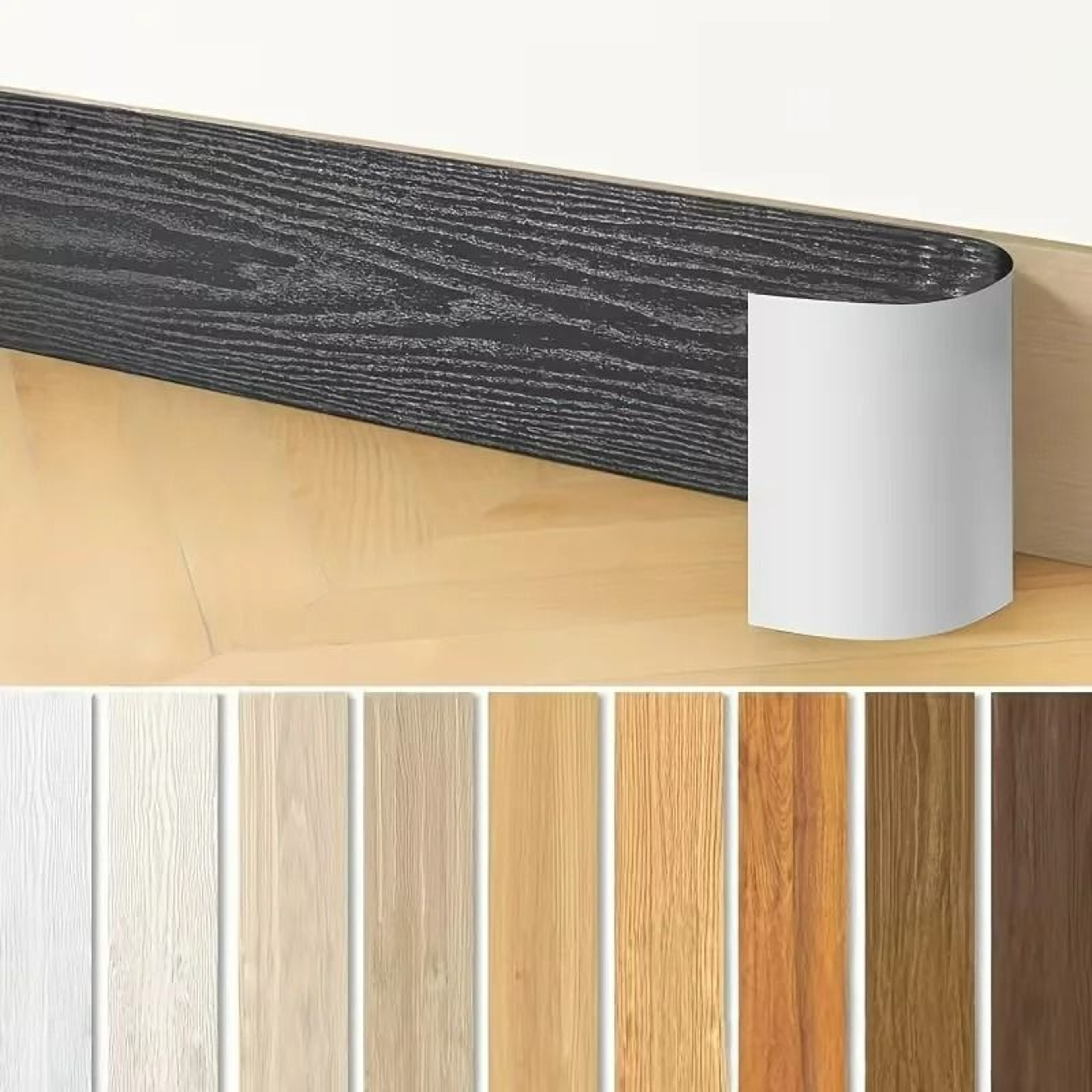 Thickened Wood Grain Skirting Line Wall Sticker Roll 0