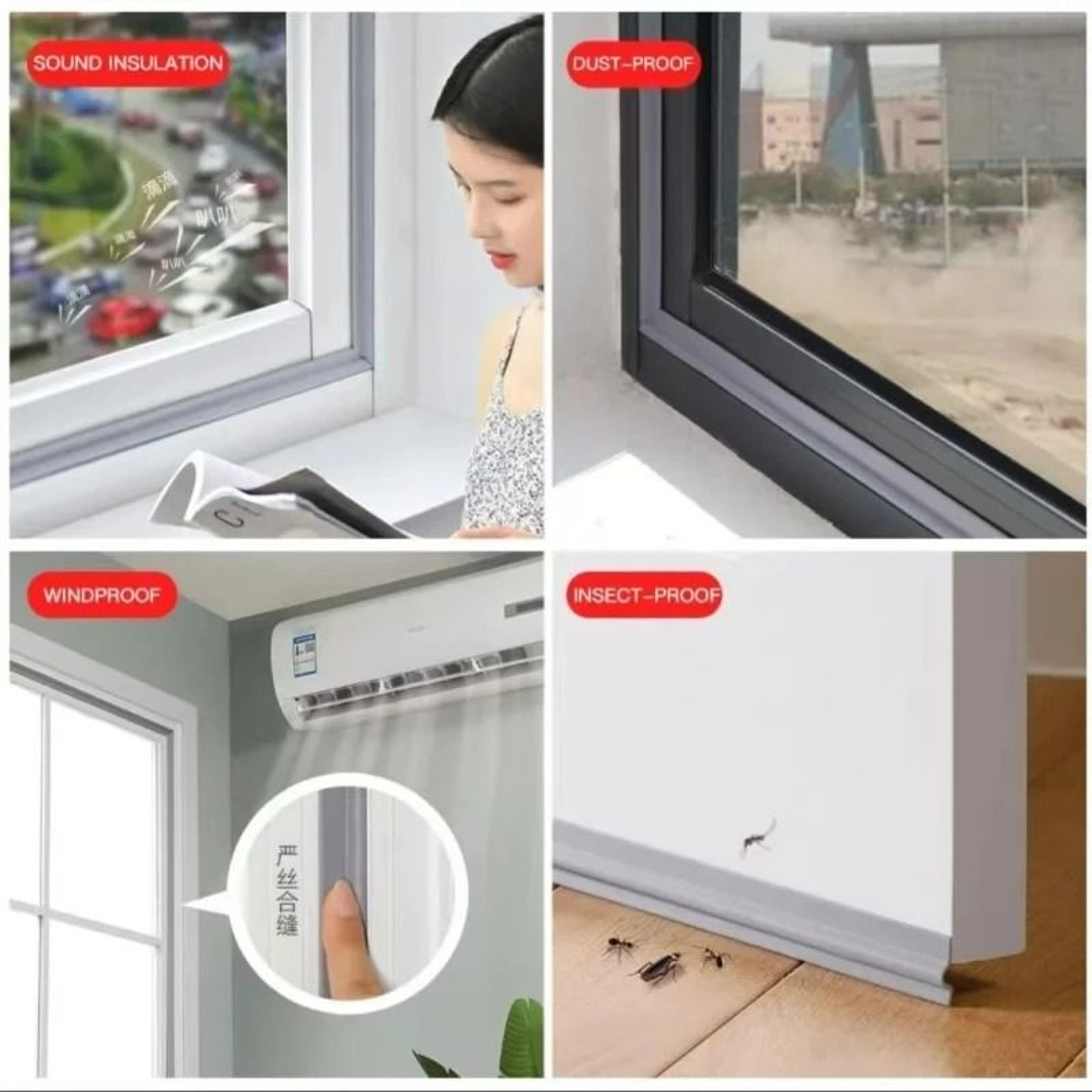 SelfAdhesive Sliding Window Windproof  Soundproof Sealing Strip 5