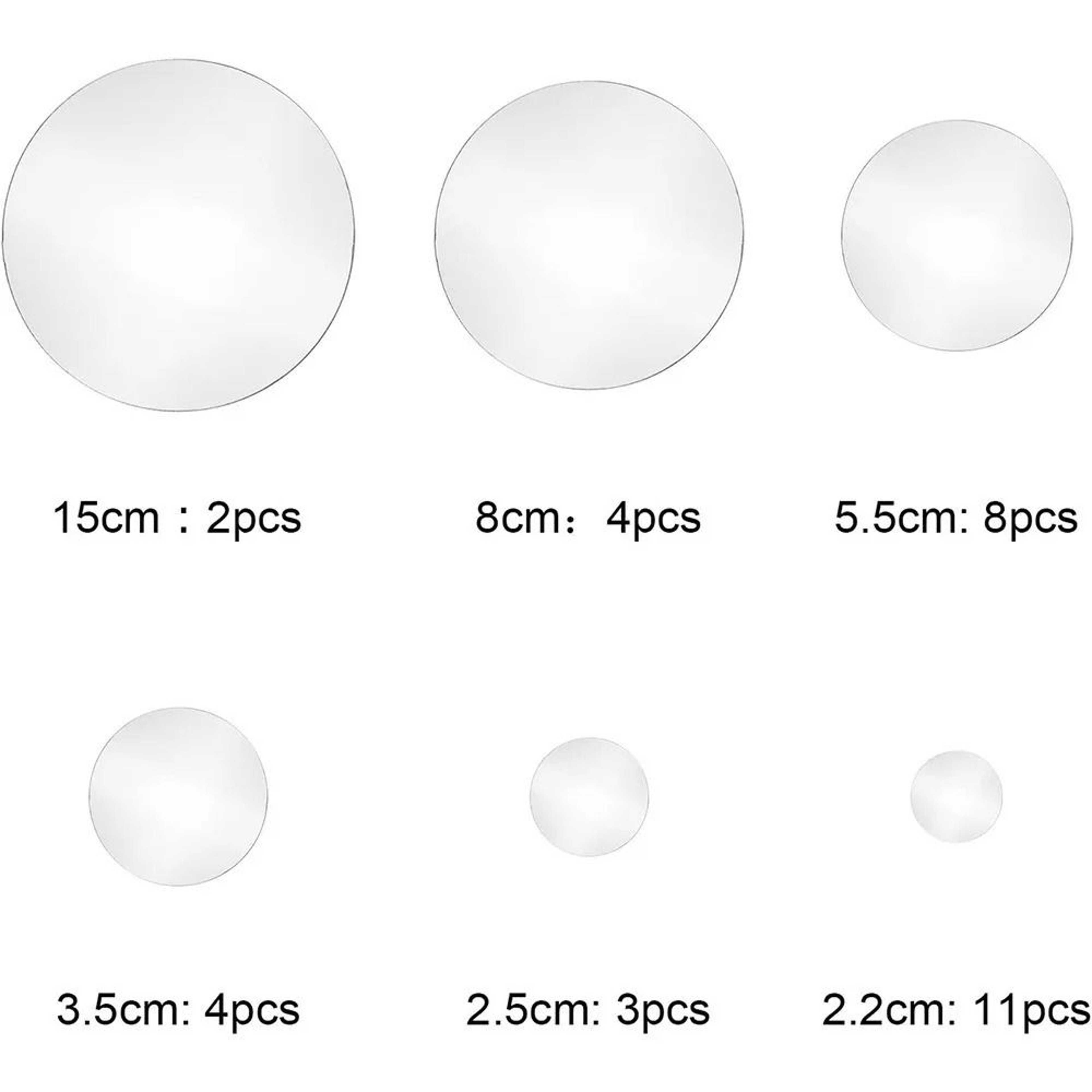 32Piece Modern 3D Circle Mirror Wall Sticker Set 5