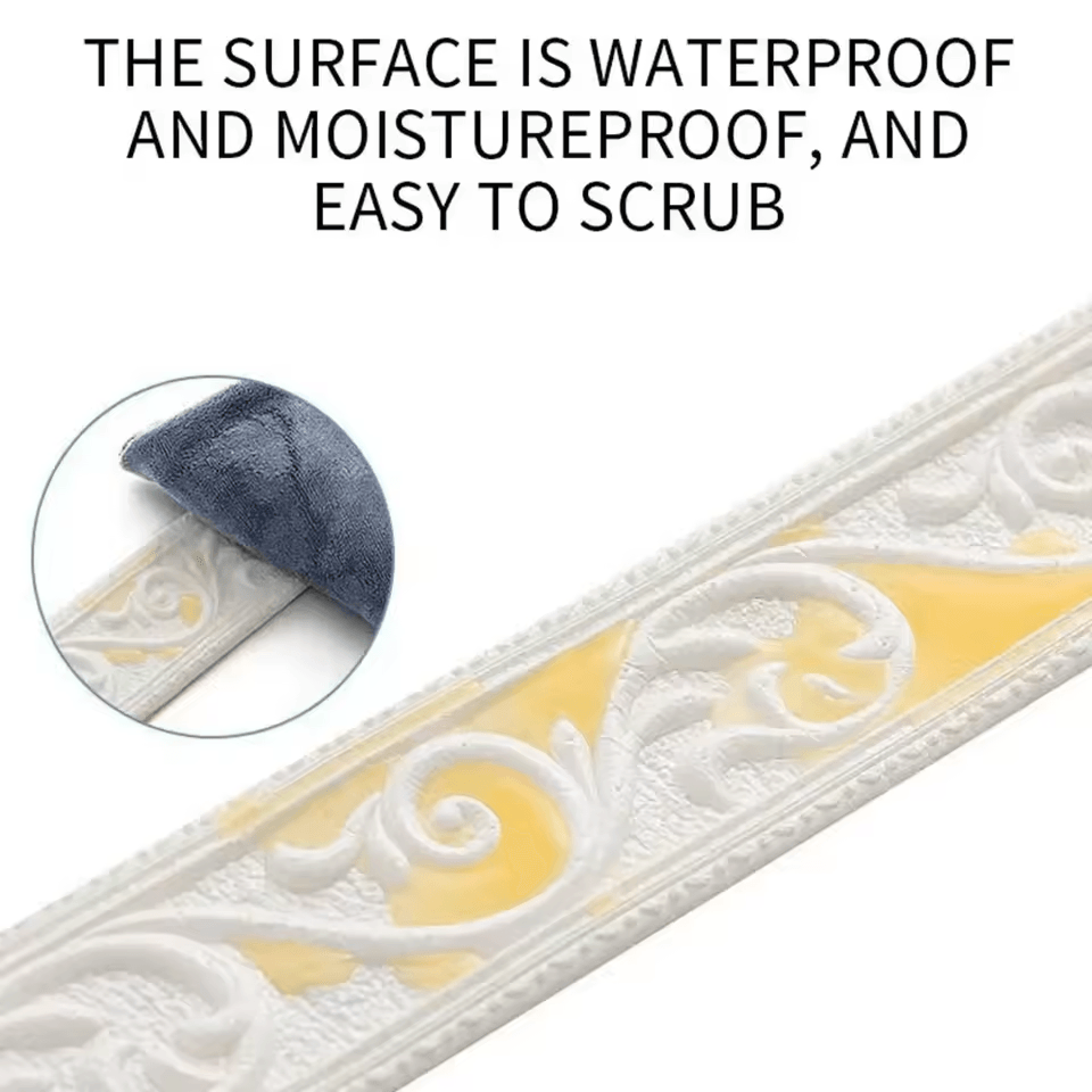 3D SelfAdhesive Waterproof Vinyl Wall Trim  Baseboard Strip 5