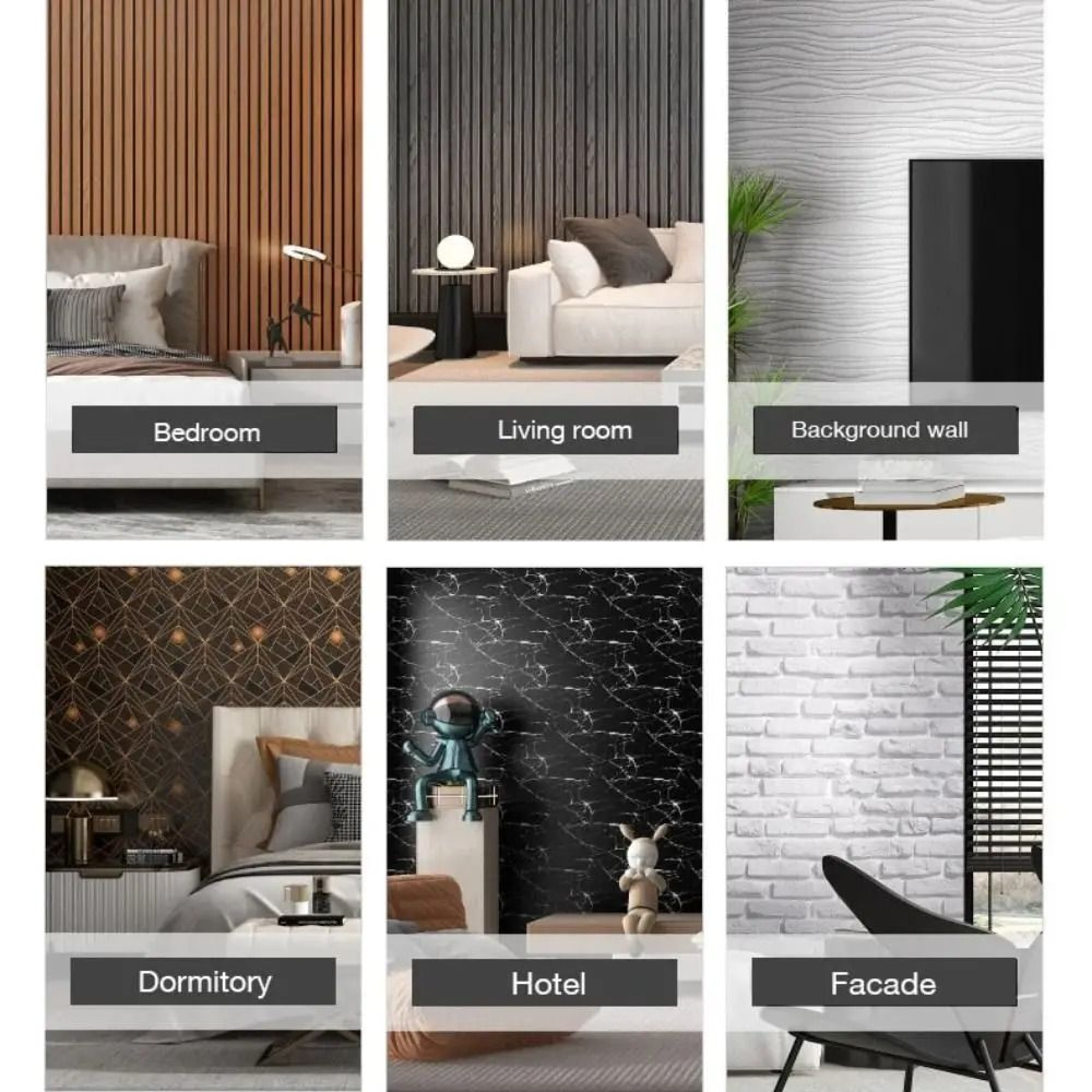 Thickened AntiScratch 3D SelfAdhesive Wall Renovation Wallpaper Roll 3