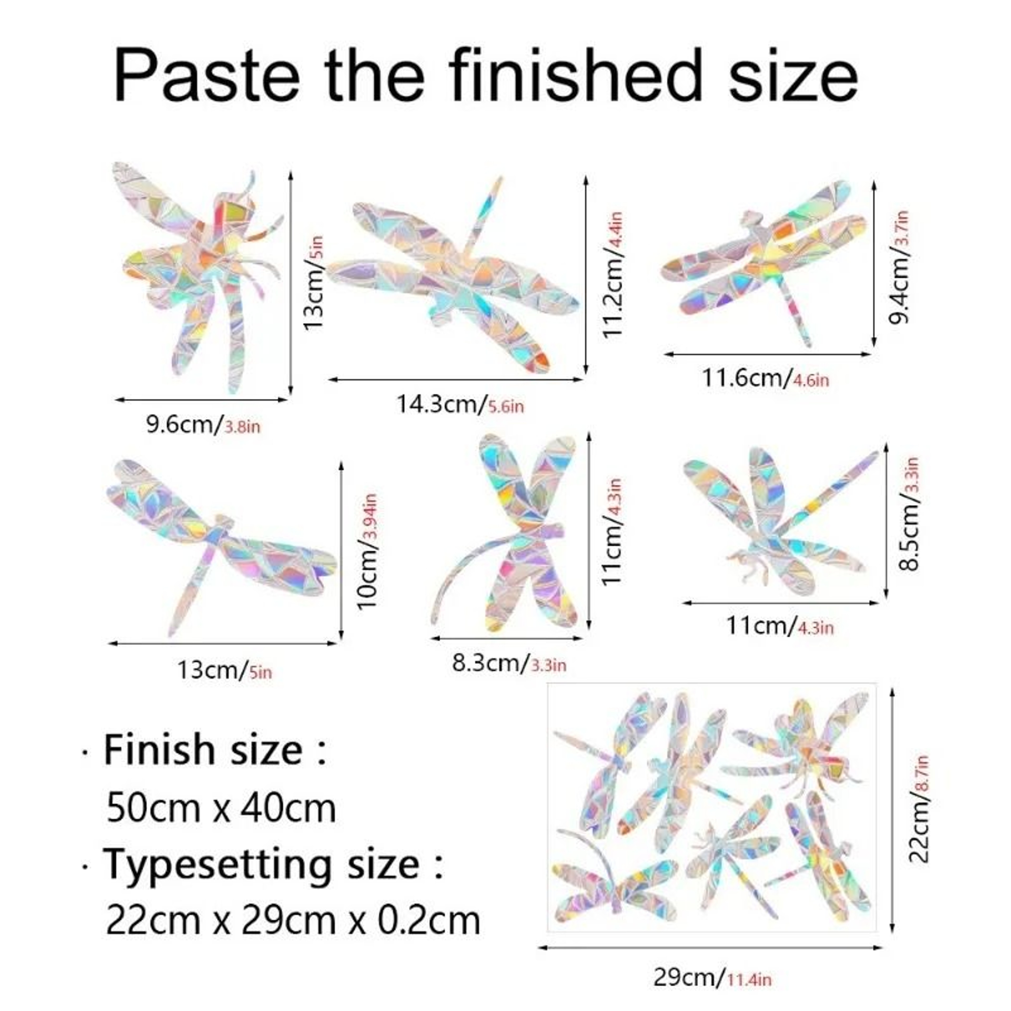Rainbow Maker Suncatcher Electrostatic Window Prism Sticker Set 11
