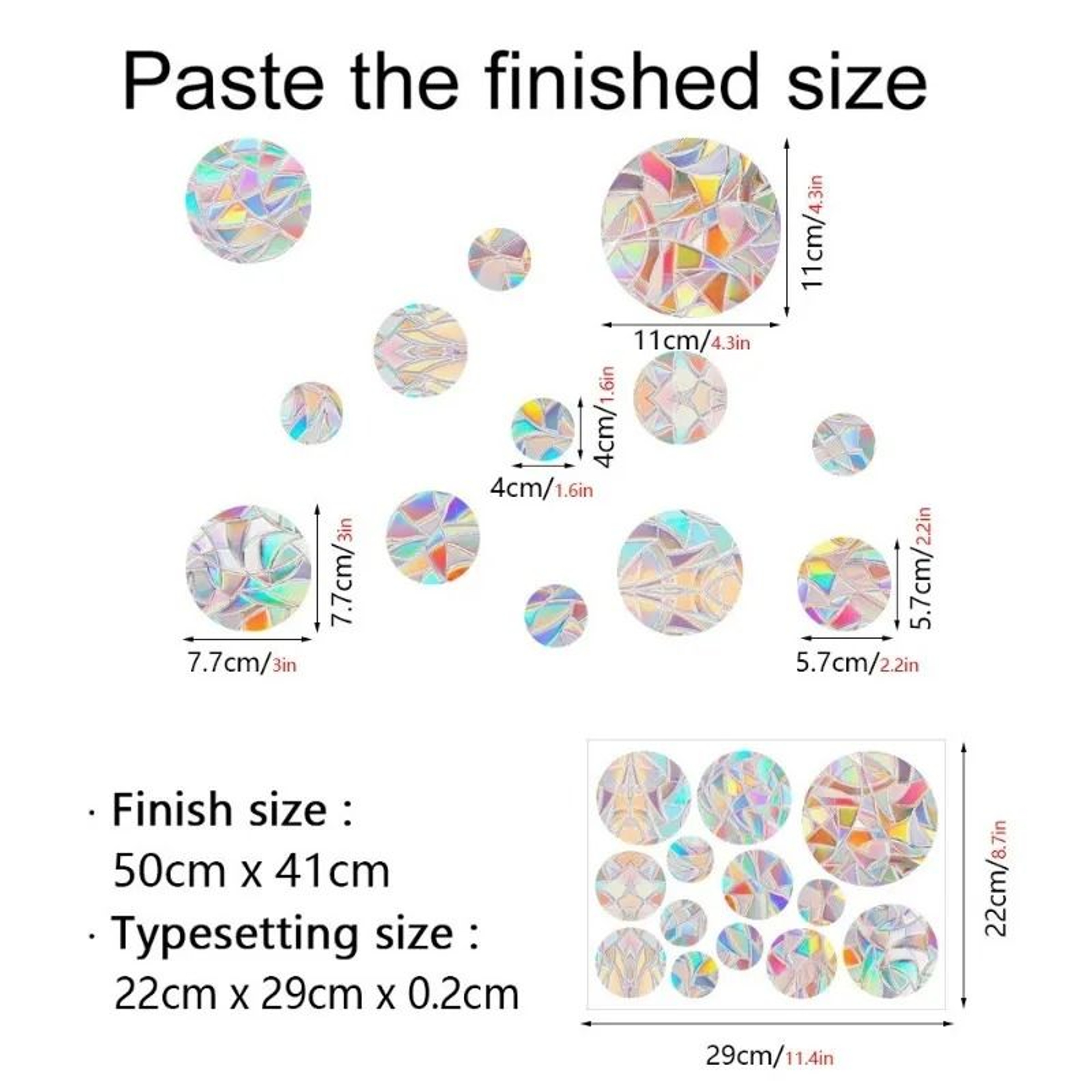 Rainbow Maker Suncatcher Electrostatic Window Prism Sticker Set 18